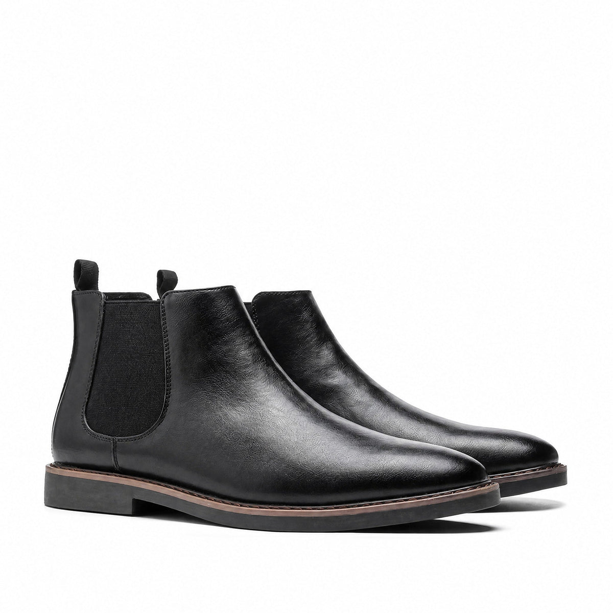 James - Men's Chelsea Boots with Pull Tab and Elastic Side Panel - Boots - Black - Davies & Cooper