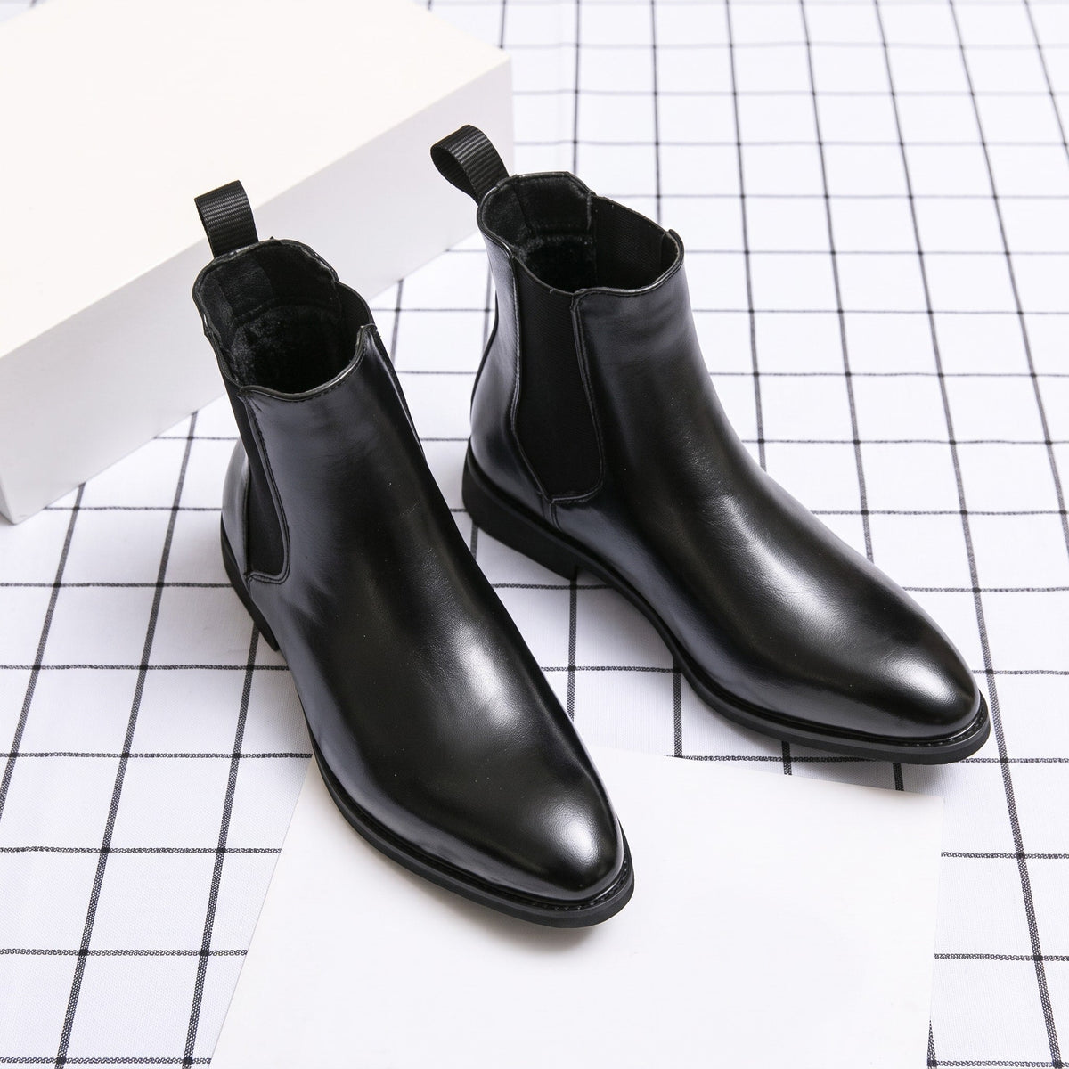 James - Men's Classic Chelsea Boots with Elastic Gusset - Boots - Black - Davies & Cooper