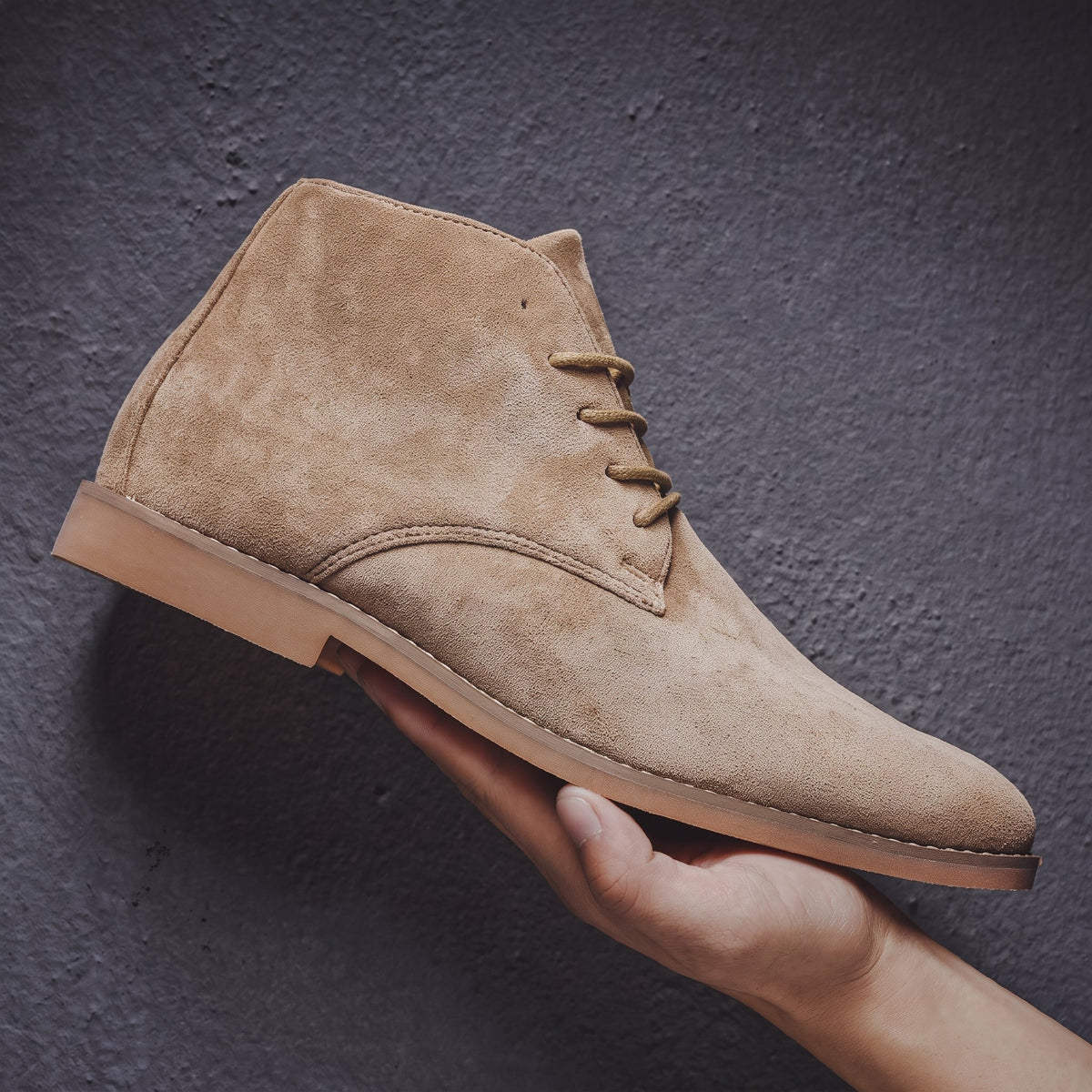James - Men's Lace-Up Chukka Boots with Stitched Toe - Boots - Khaki - Davies & Cooper