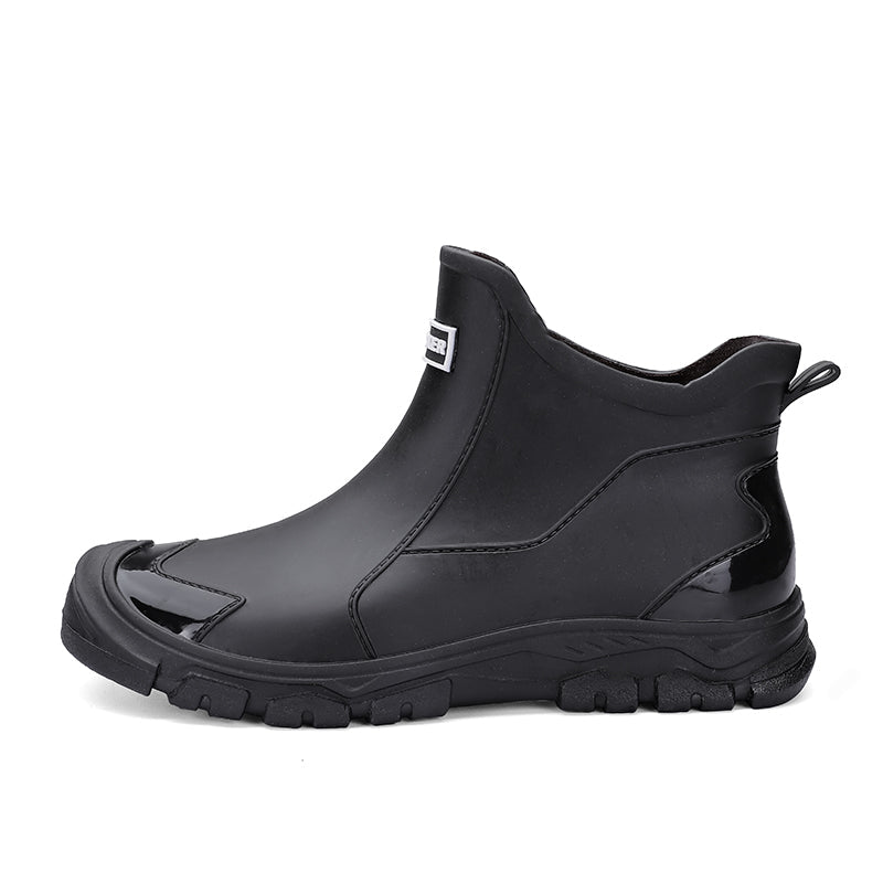James - Men's Waterproof Slip-On Ankle Boots with Non-Slip Sole - Boots - Black - Davies & Cooper