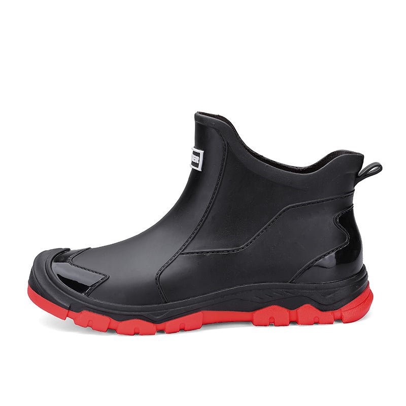 James - Men's Waterproof Slip-On Ankle Boots with Non-Slip Sole - Boots - Red - Davies & Cooper