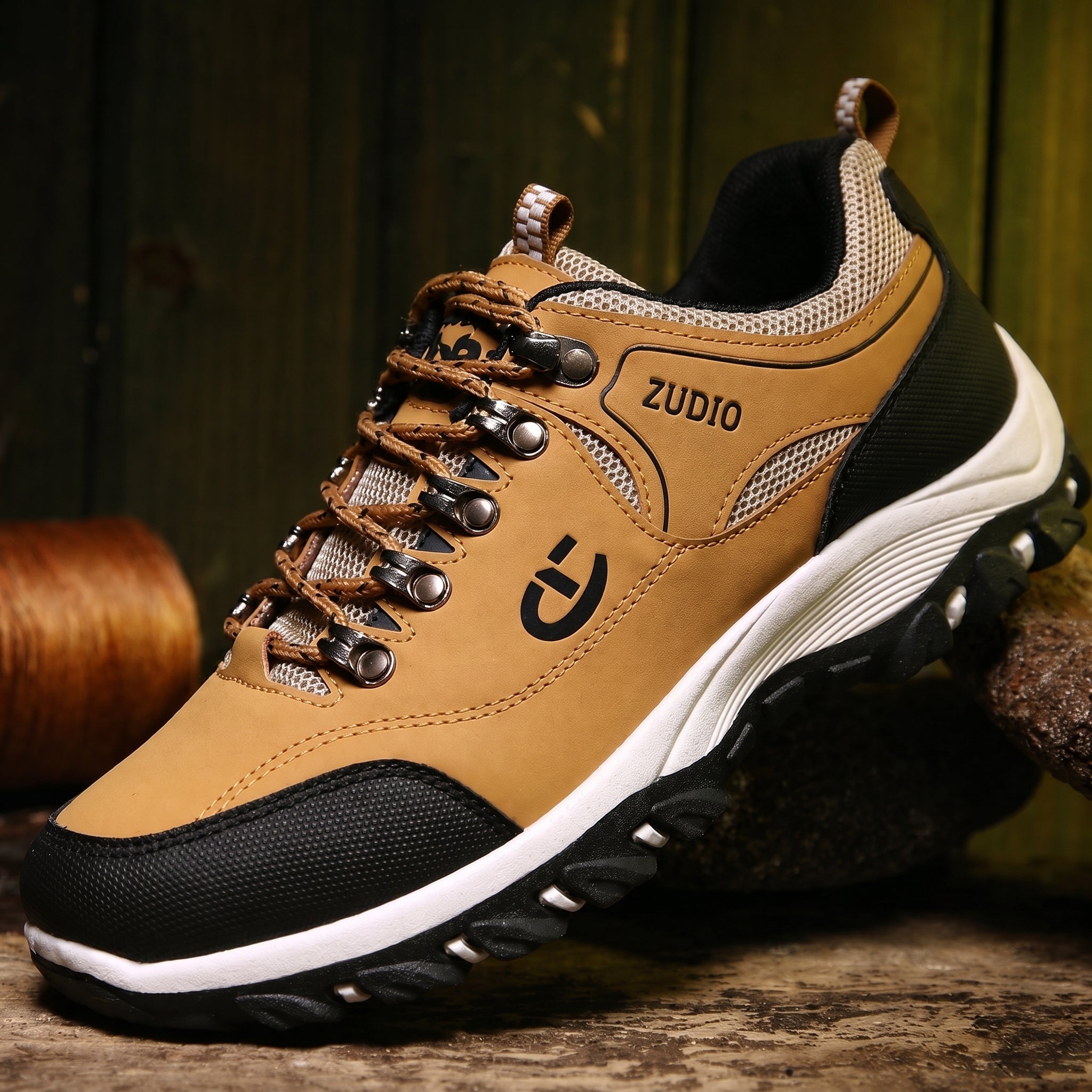 John - Men's Orthopaedic Lace-Up Hiking Shoes - Sneakers - Brown - Davies & Cooper