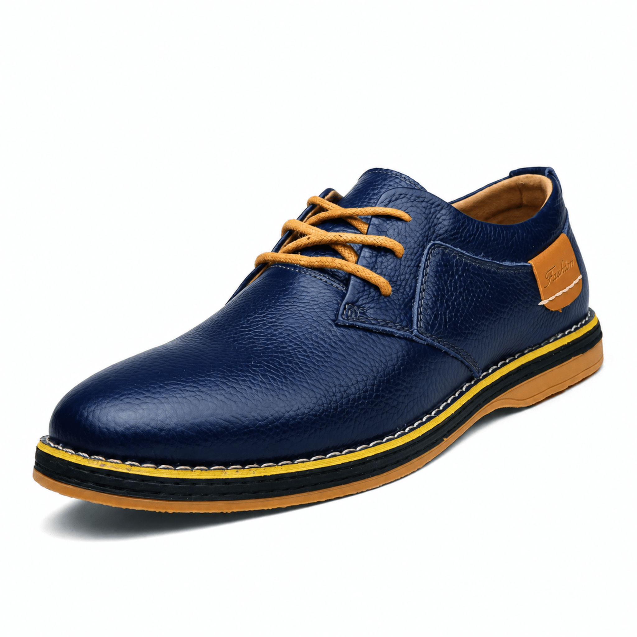 Jonas - Men's Casual Derby Shoes with Contrast Sole Detail - Shoes - Dark Blue - Davies & Cooper