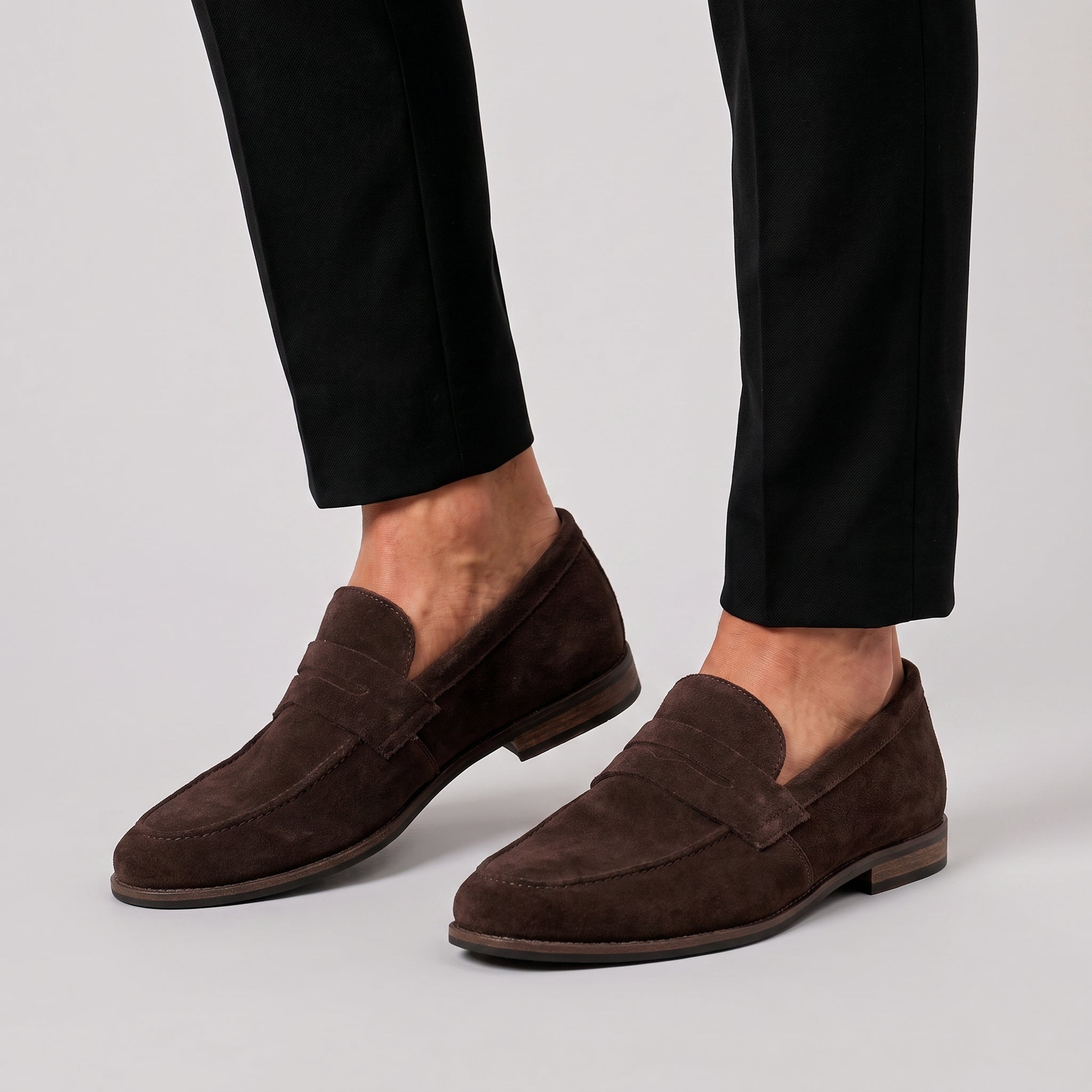 Jonas – Men's Classic Penny Round Toe Loafers - Shoes - Brown - Davies & Cooper