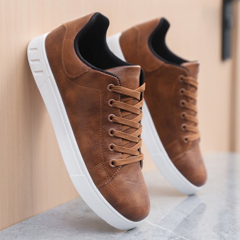 Jonas – Minimalist Casual Low-Top Trainers - Shoes - Brown - Davies & Cooper