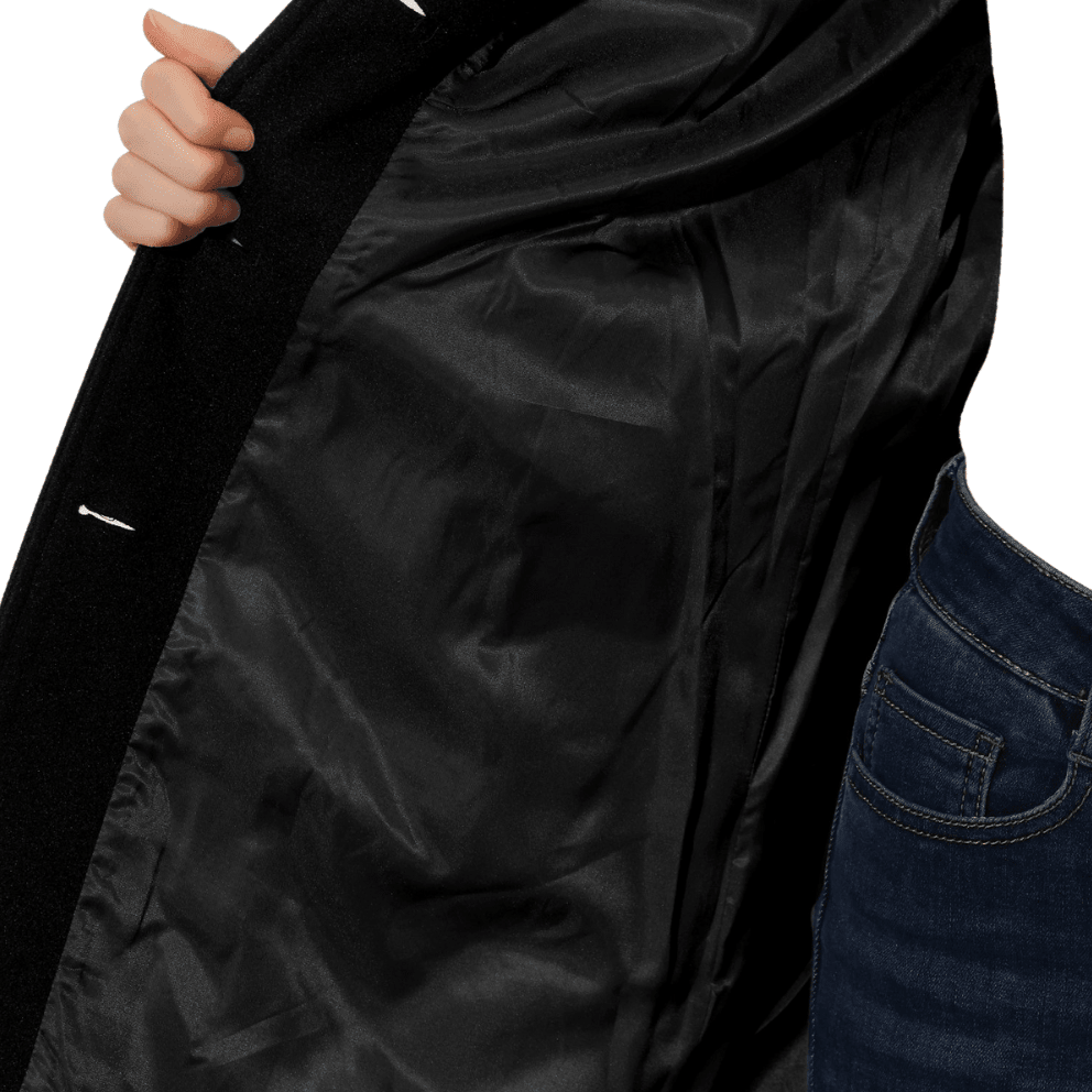 Josephine – Women's Coat with Button Placket - Jacket - Black - Davies & Cooper