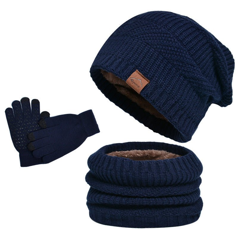 Marcus - Men's Beanie Hat, Scarf and Gloves Winter Set - Beanies - Navy Blue - Davies & Cooper