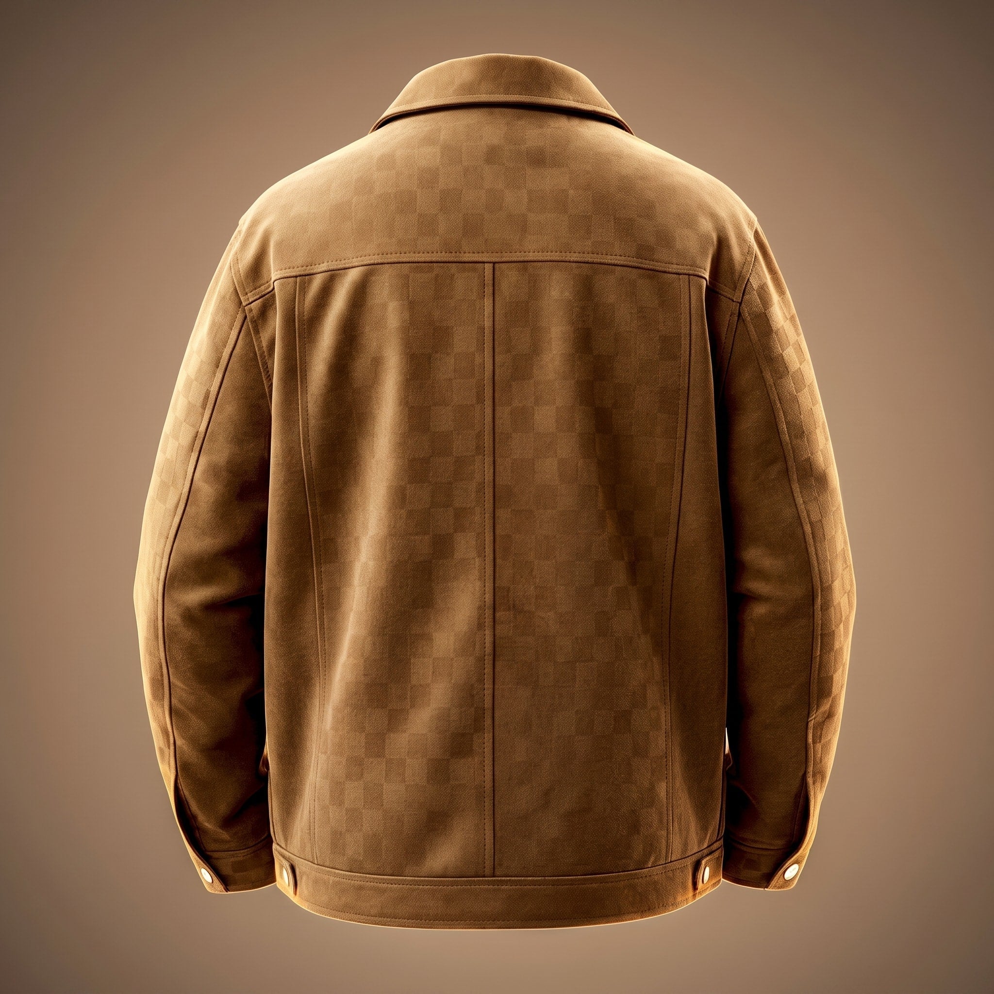 Marcus - Men's Checkered Jacket with Chest Pockets - Trucker Jackets - Brown - Davies & Cooper