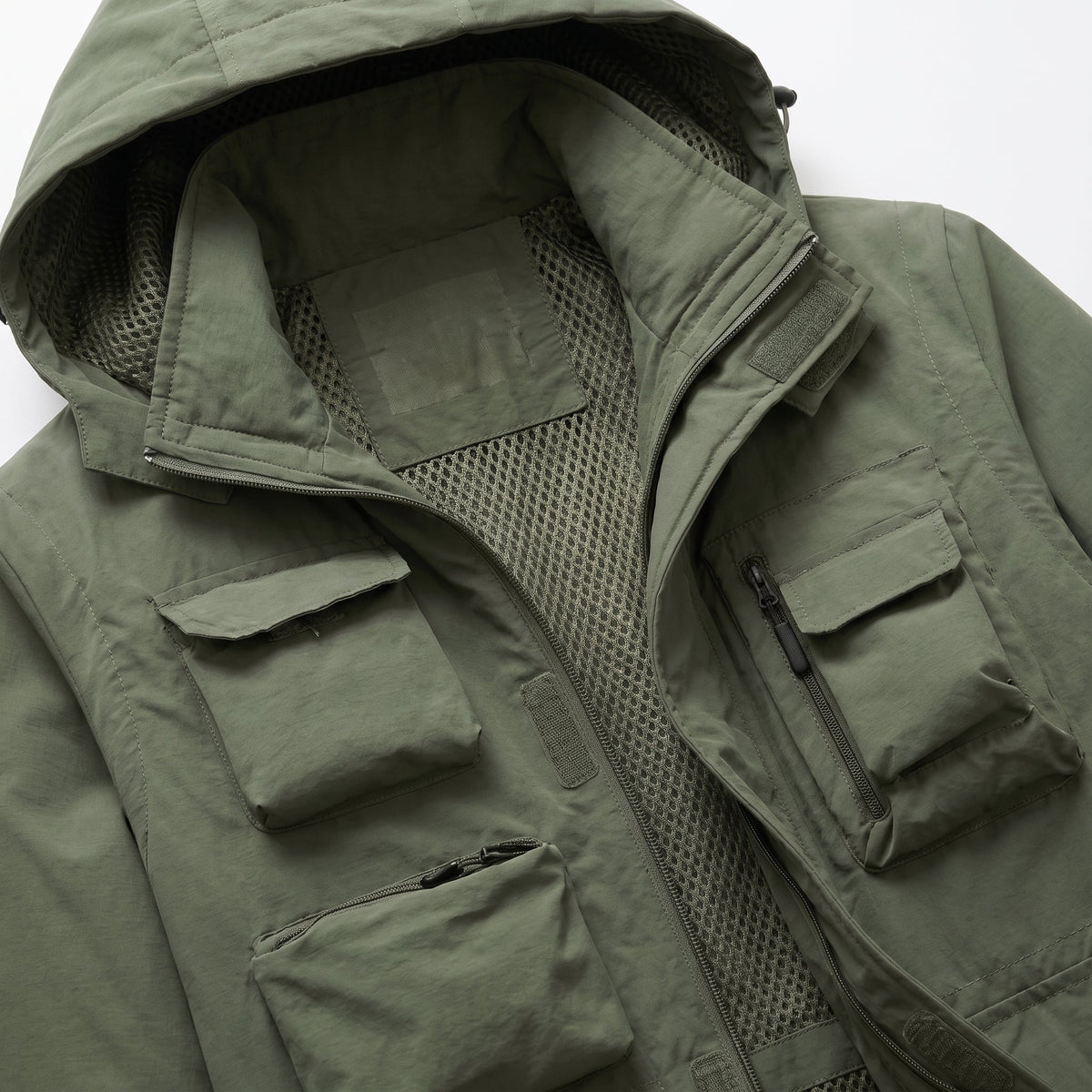 Marcus - Men's Multi-Pocket Hooded Utility Jacket - Coats & Jackets - Green - Davies & Cooper