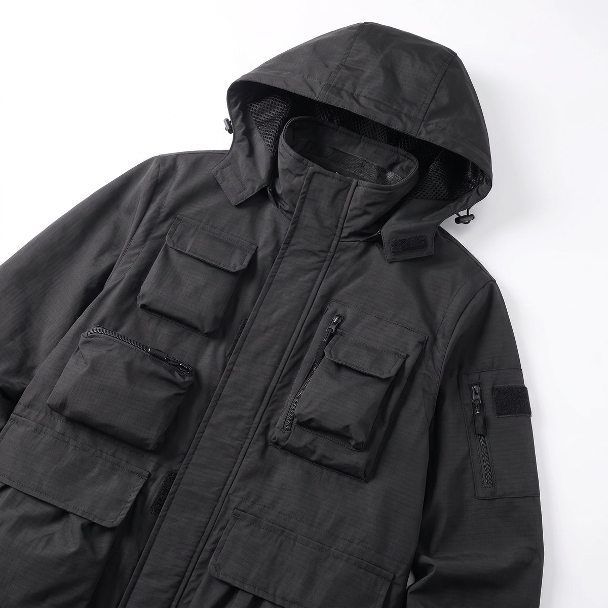 Marcus - Men's Multi-Pocket Hooded Utility Jacket - Coats & Jackets - Black - Davies & Cooper
