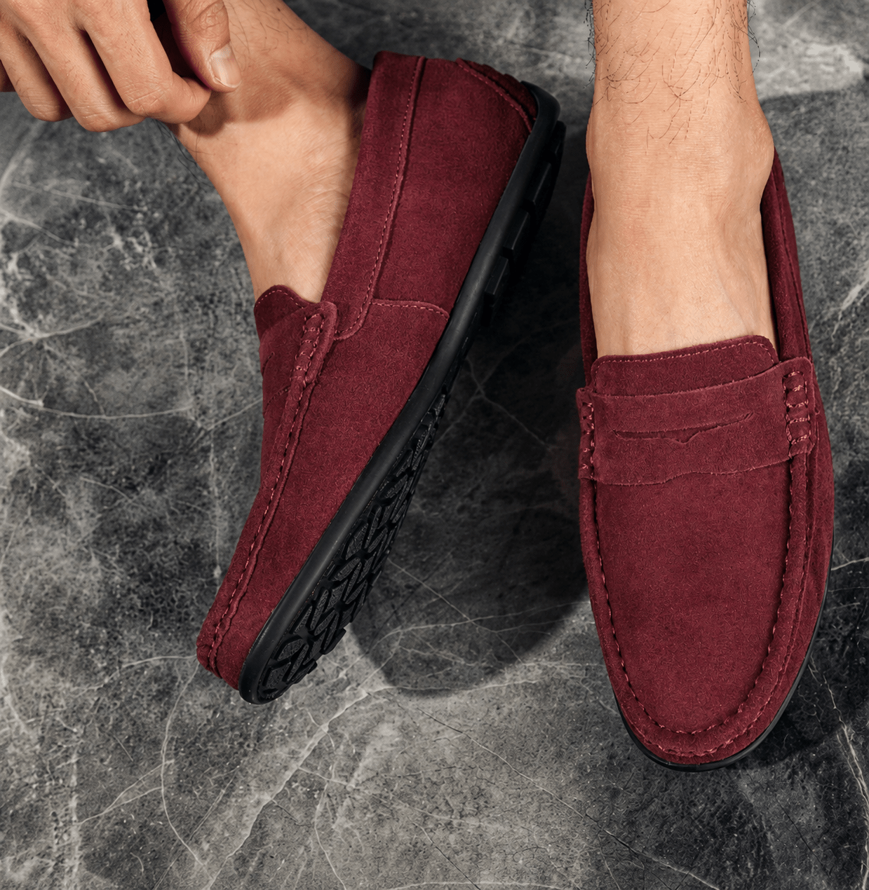 Marcus - Men's Slip-On Penny Loafers with Round Toe