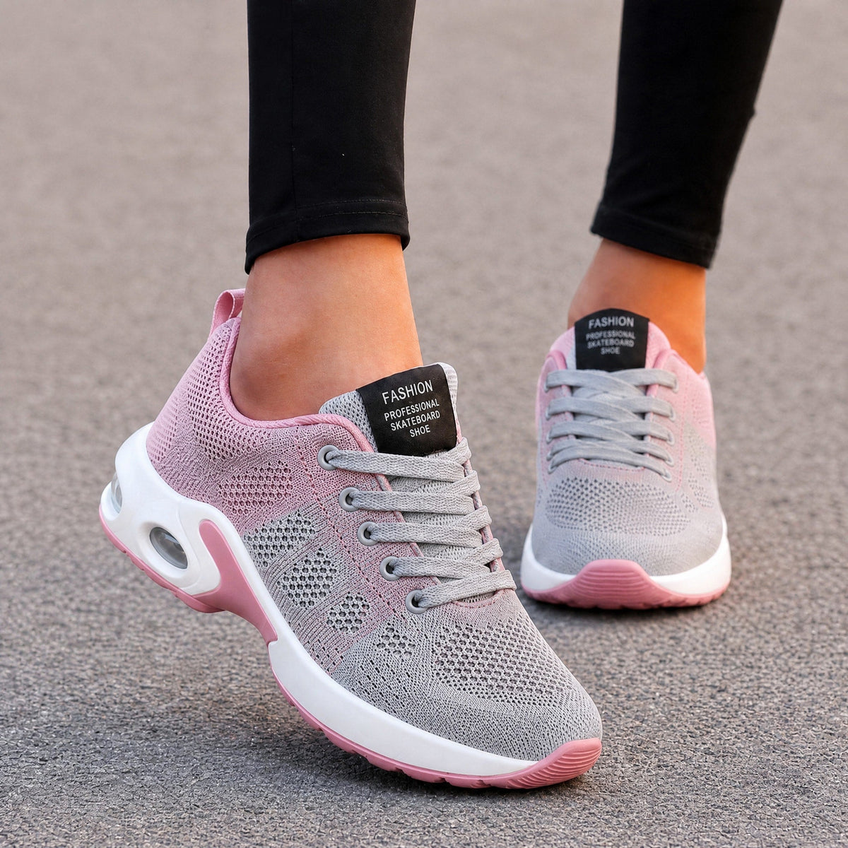 Marley - Women's Orthopaedic Lace-Up Trainers with Cushioned Sole - Sneakers - Grey - Davies & Cooper