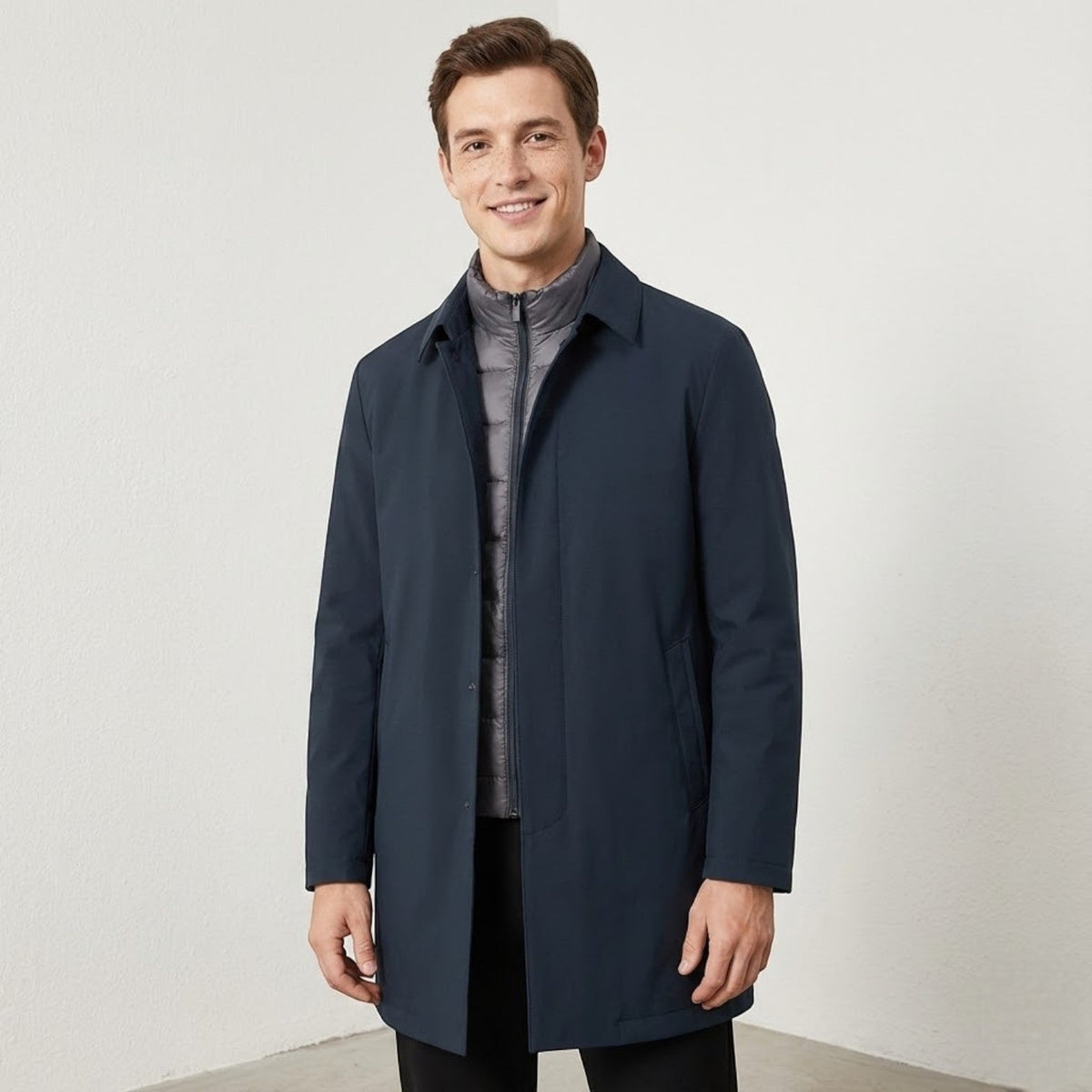 Nero – Men's Winter Coat Lined - Winter coat - Blue - Davies & Cooper