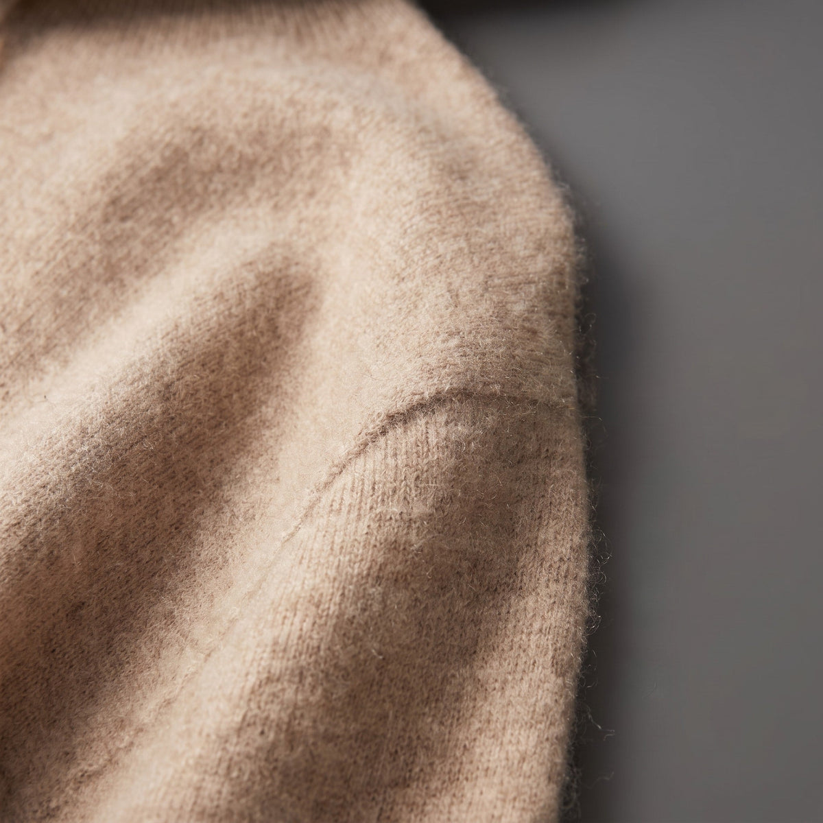 Oliver - Men's Hooded Knit Jumper with Drawstring Hood - Hoodies - Camel - Davies & Cooper