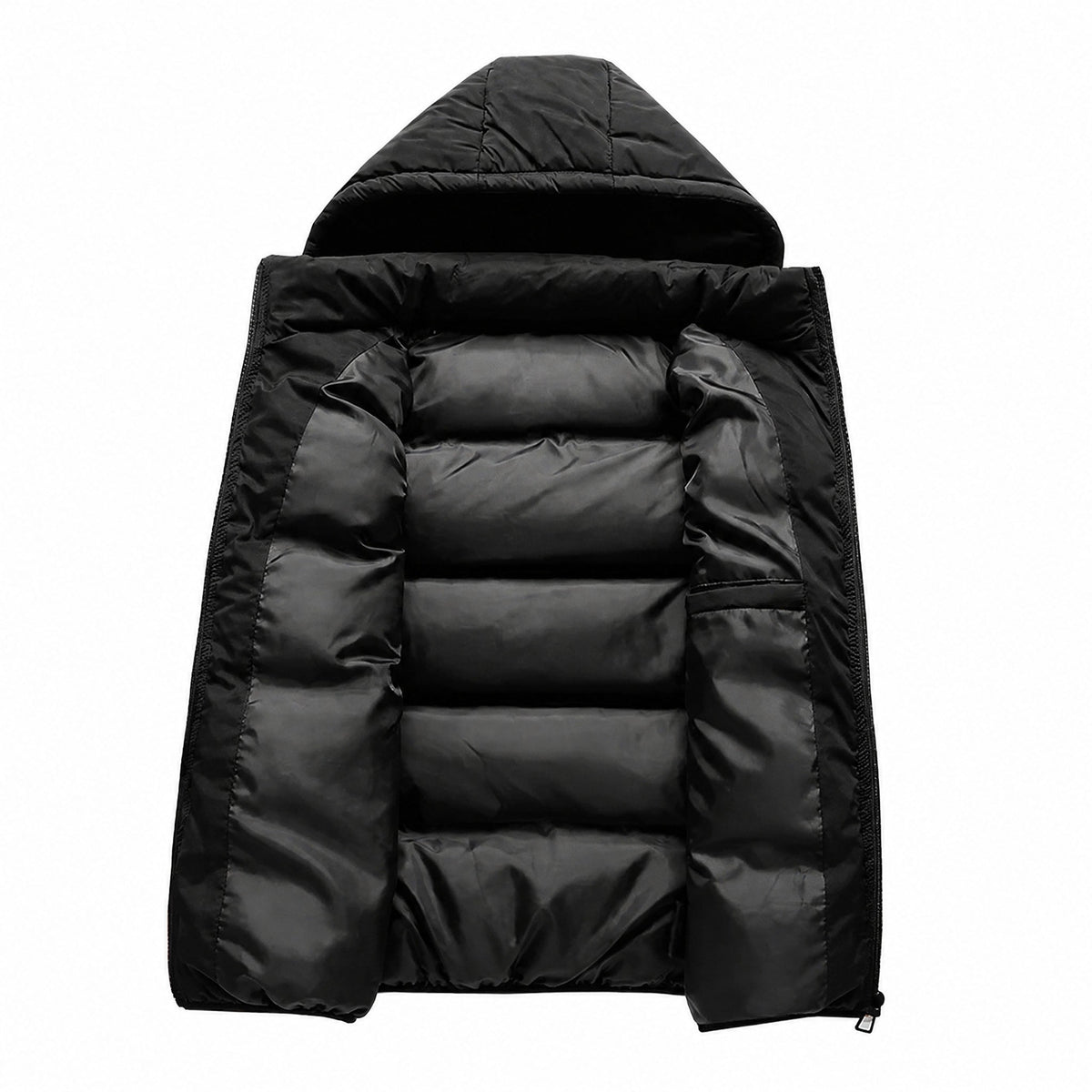 Oliver - Men's Hooded Quilted Gilet with Zip Pockets - Vest - Black - Davies & Cooper