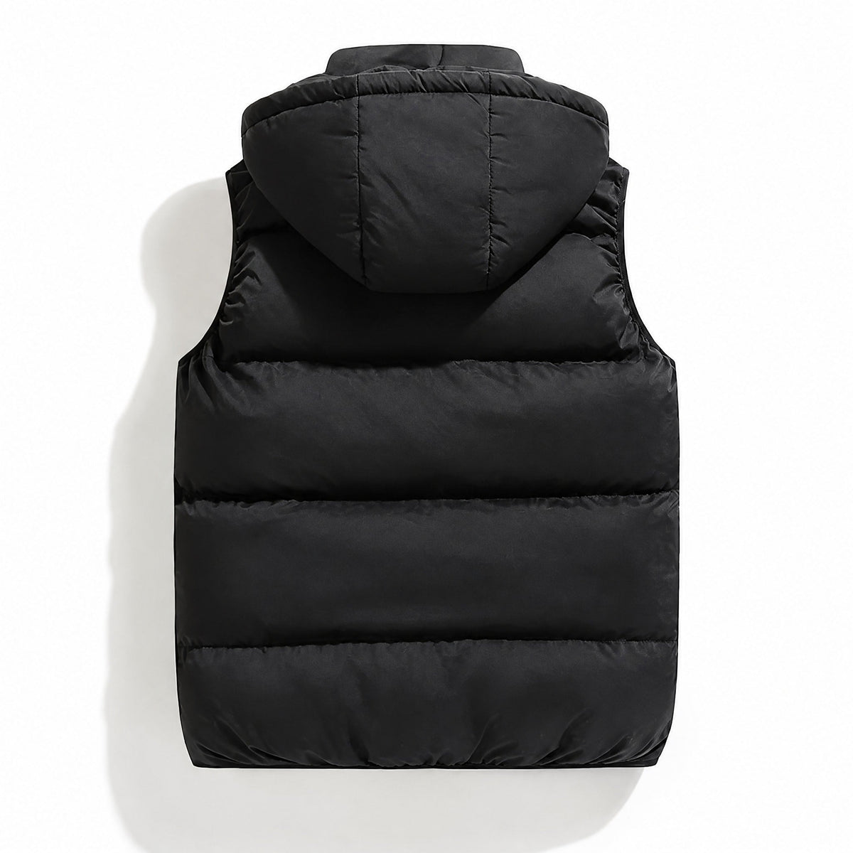 Oliver - Men's Hooded Quilted Gilet with Zip Pockets - Vest - Black - Davies & Cooper