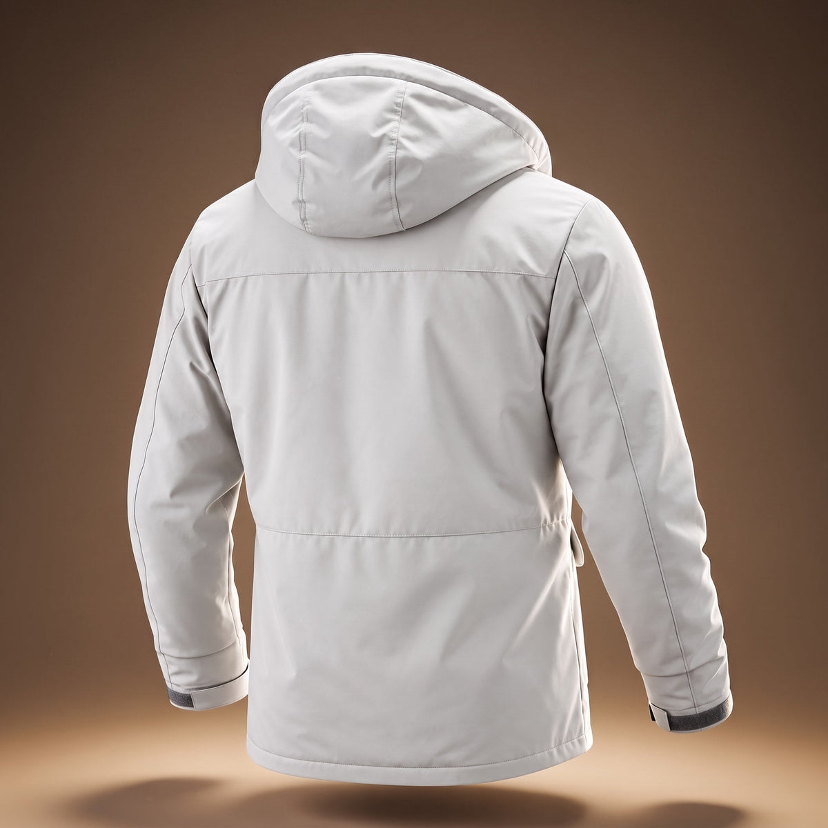 Oliver - Men's Hooded Winter Jacket with Multiple Pockets and Snap Buttons - Parkas - White - Davies & Cooper