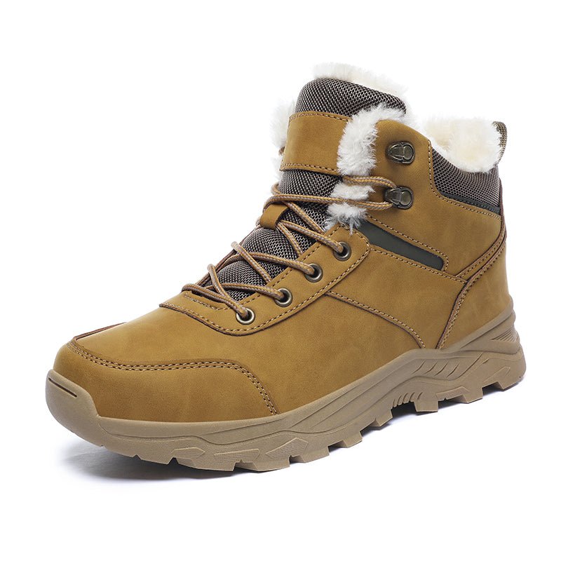 Oliver - Men's Lace-Up Winter Snow Boots with Padded Ankle Collar - Boots - Brown - Davies & Cooper