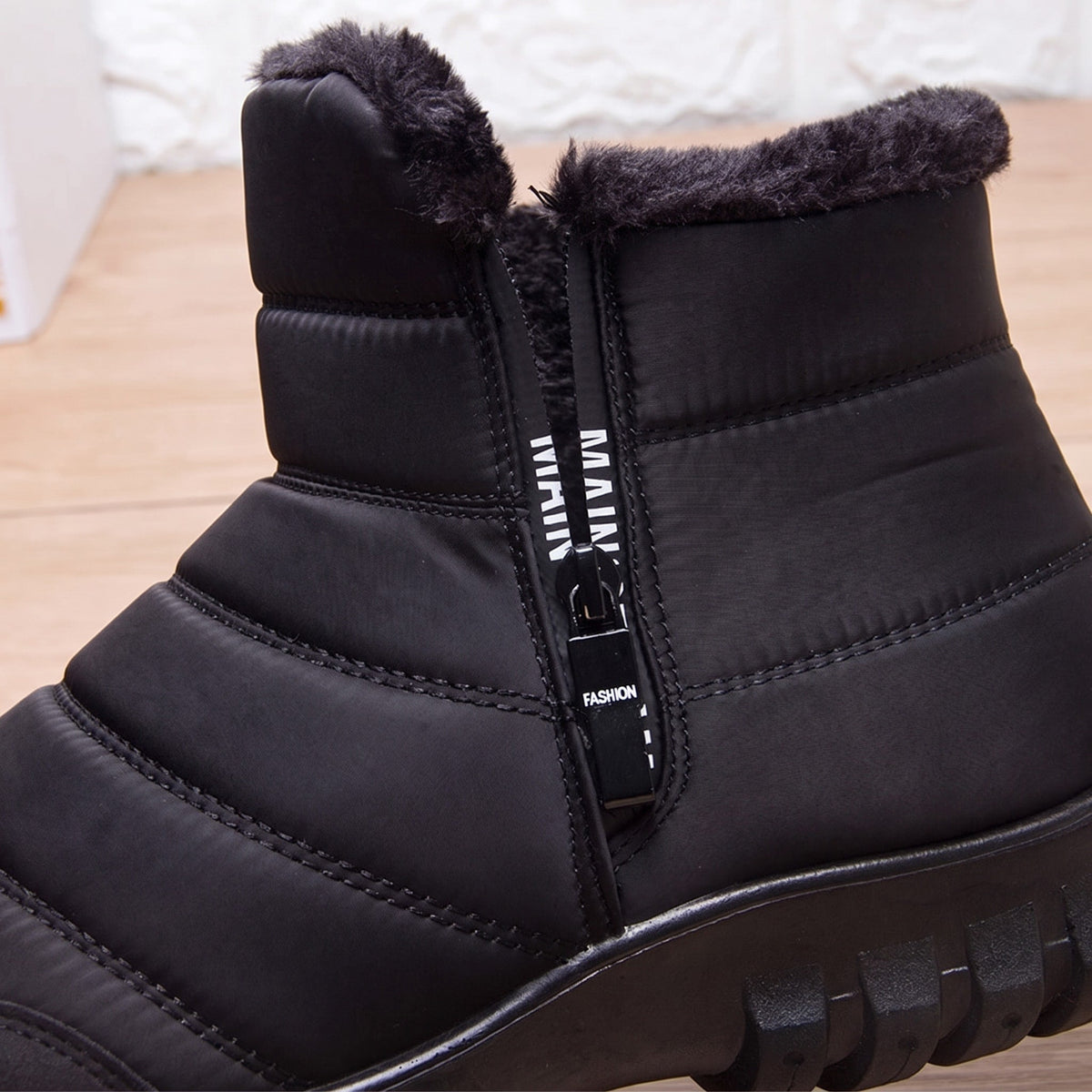 Oliver - Men's Orthopaedic Fur-Lined Winter Ankle Boots with Side Zip - Boots - Black - Davies & Cooper