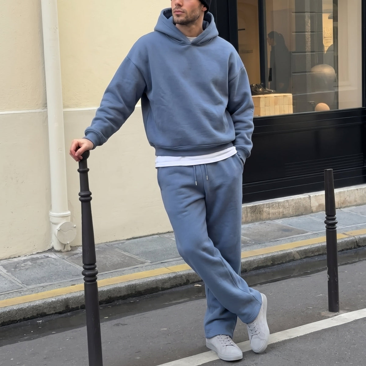 Oliver - Men's Oversized Hooded Jogger Tracksuit Set - Loungewear Sets - Light Blue - Davies & Cooper