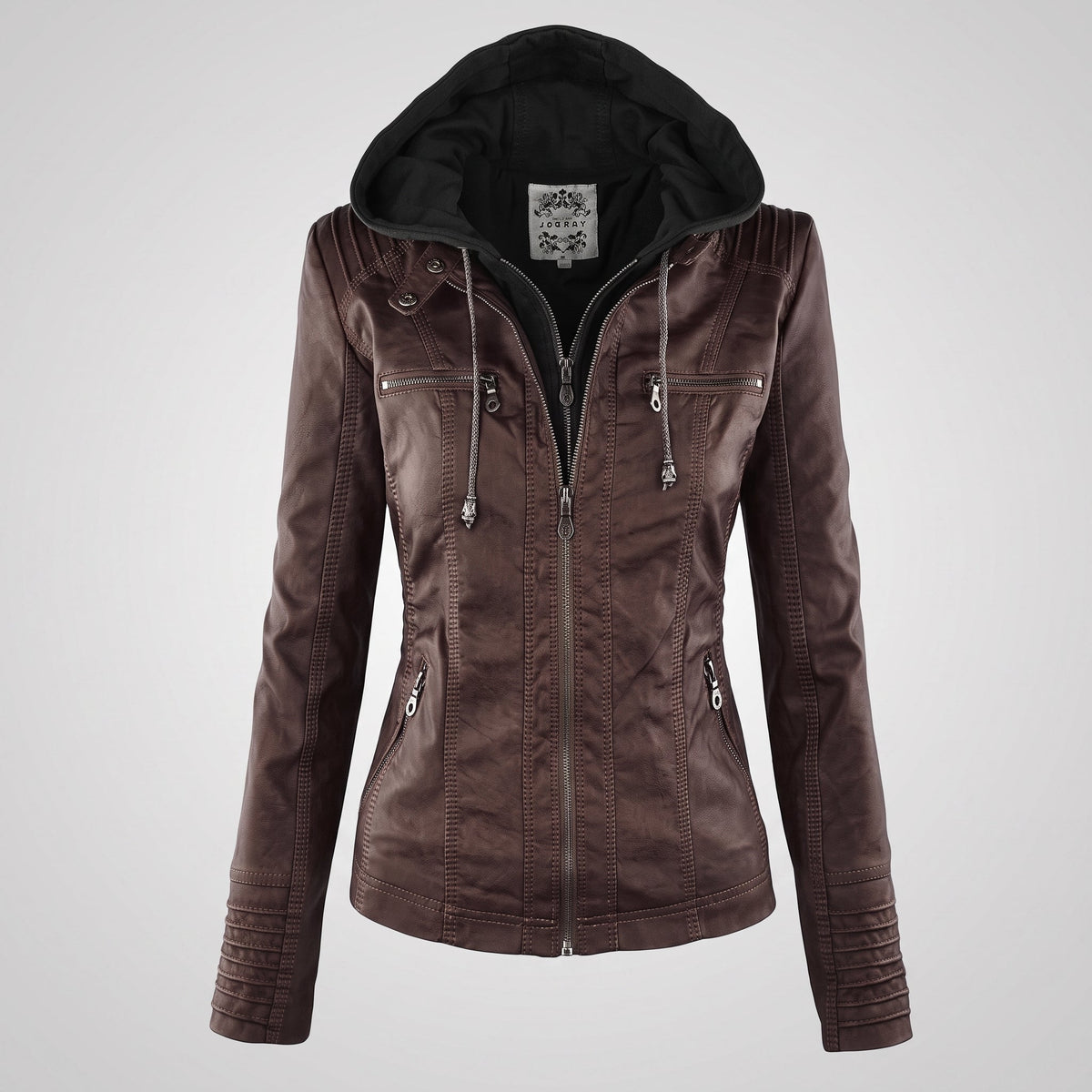 Olivia - Women's Slim Fit Hooded Transitional Jacket - Jackets - Coffee - Davies & Cooper
