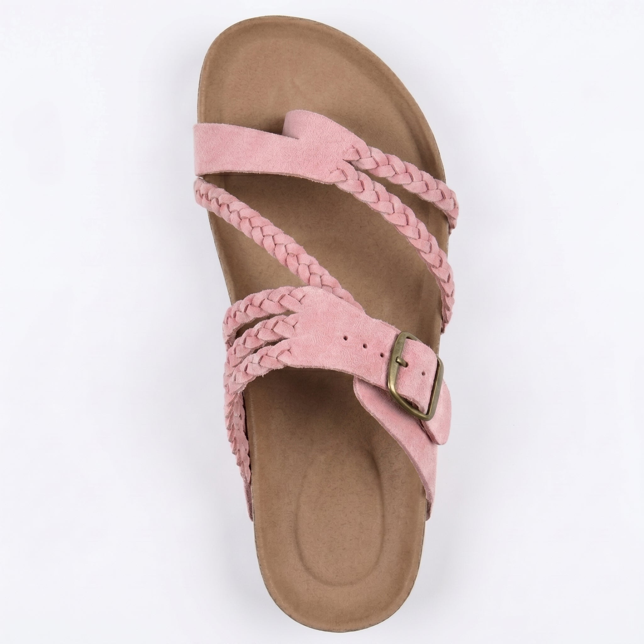 Paula - Women's Summer Braided Toe Loop Flat Sandals - Sandal - Pink - Davies & Cooper