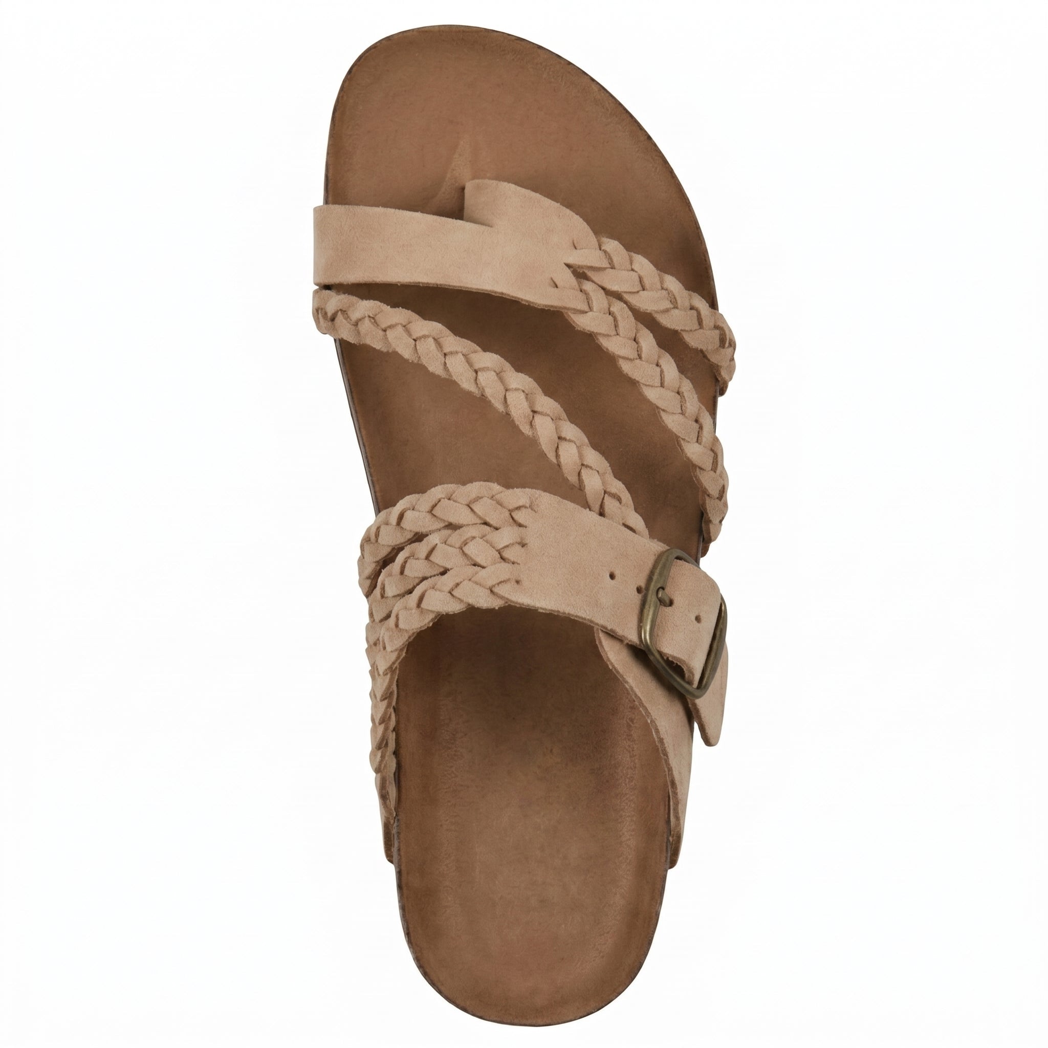 Paula - Women's Summer Braided Toe Loop Flat Sandals - Sandal - Beige - Davies & Cooper