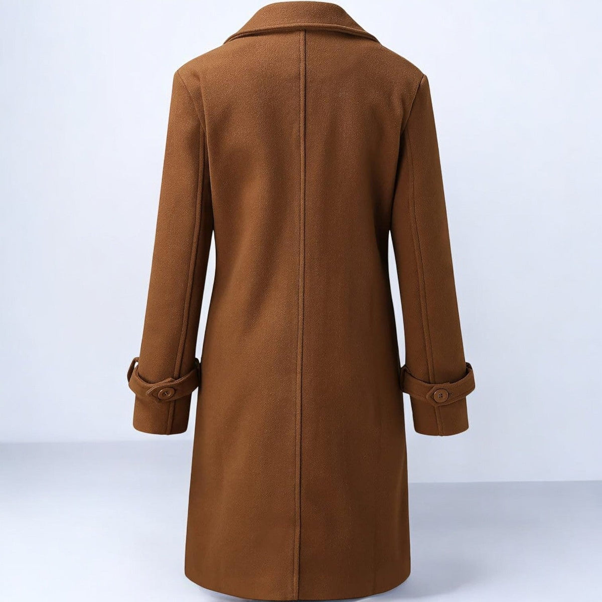 Priya – Women's Coat in Mid-Length with Notched Collar - Coats - Brown - Davies & Cooper