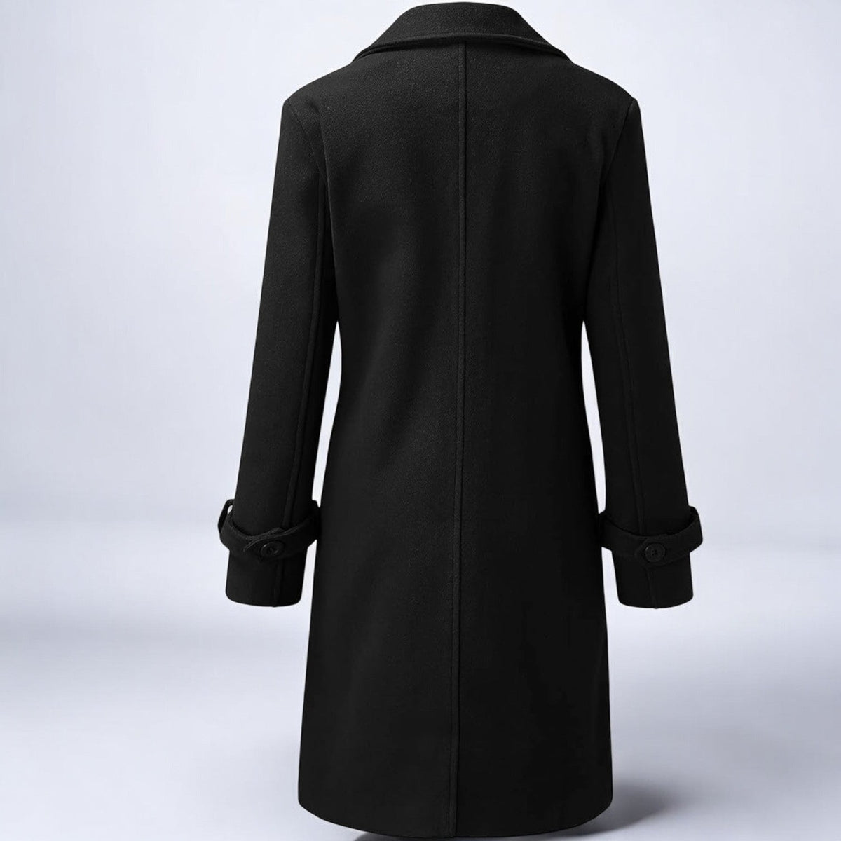 Priya – Women's Coat in Mid-Length with Notched Collar - Coats - Black - Davies & Cooper