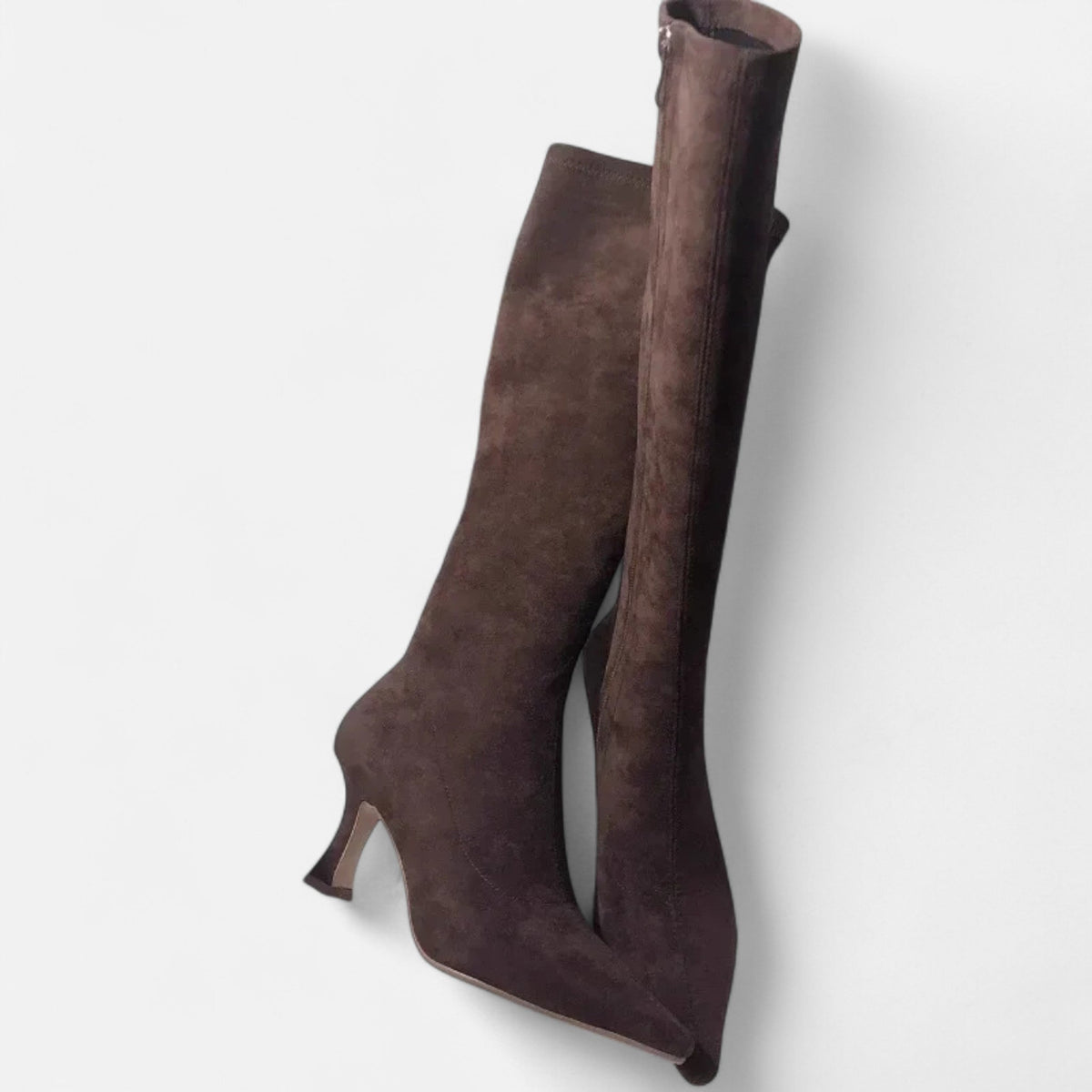 Solène – Women's Knee-High Heeled Boots - Boots - Brown - Davies & Cooper