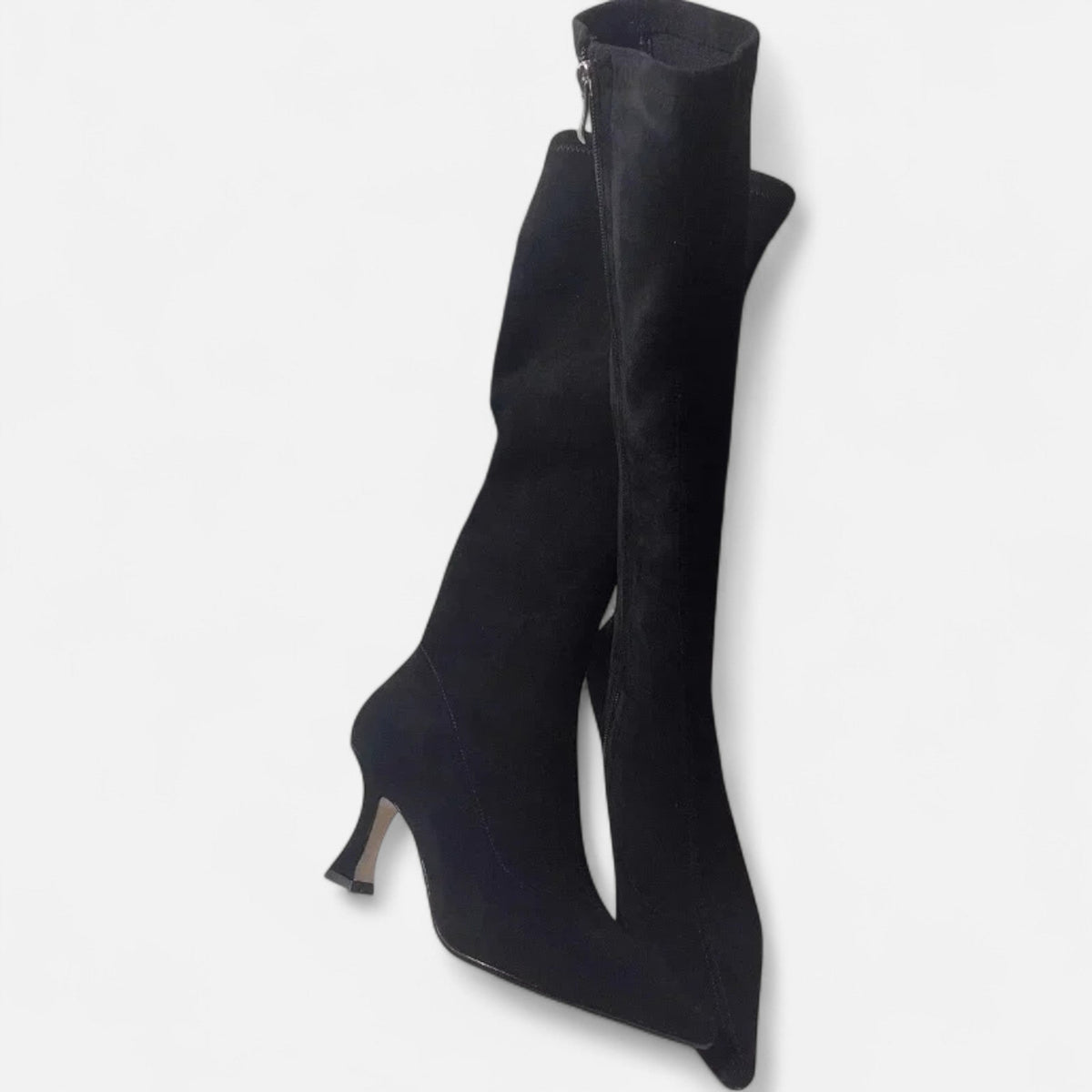 Solène – Women's Knee-High Heeled Boots - Boots - Black - Davies & Cooper
