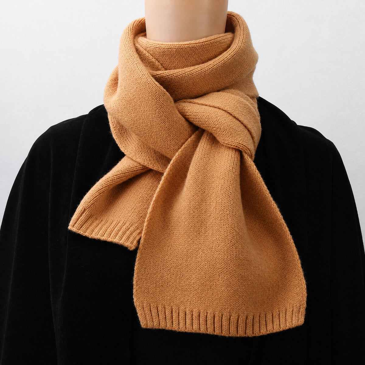 Sophie - Women's Long Knit Winter Scarf with Soft Wrap Style - Scarves & Shawls - Camel - Davies & Cooper