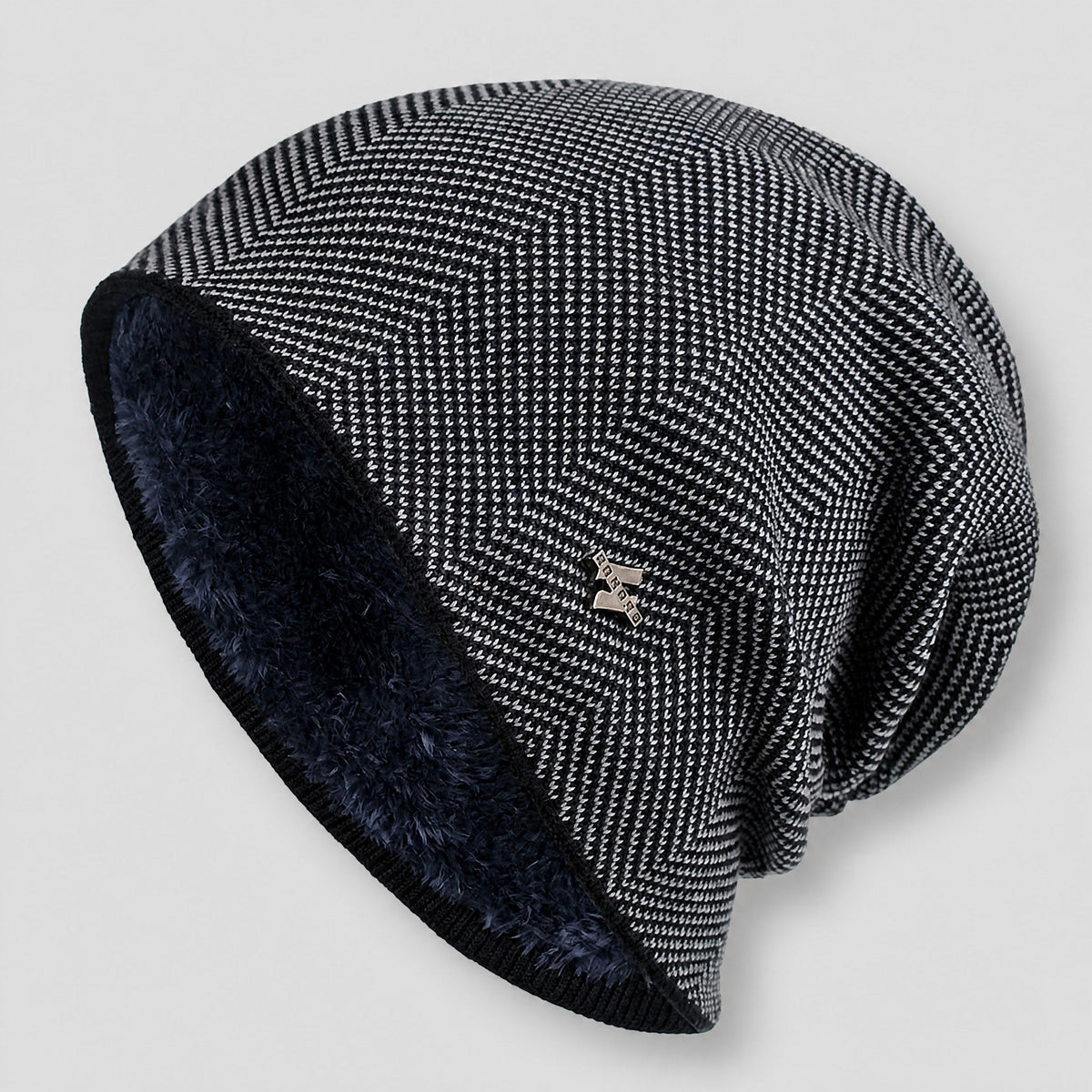 Thomas - Men's Slouchy Soft-Lined Winter Beanie Hat - Beanies - Grey - Davies & Cooper