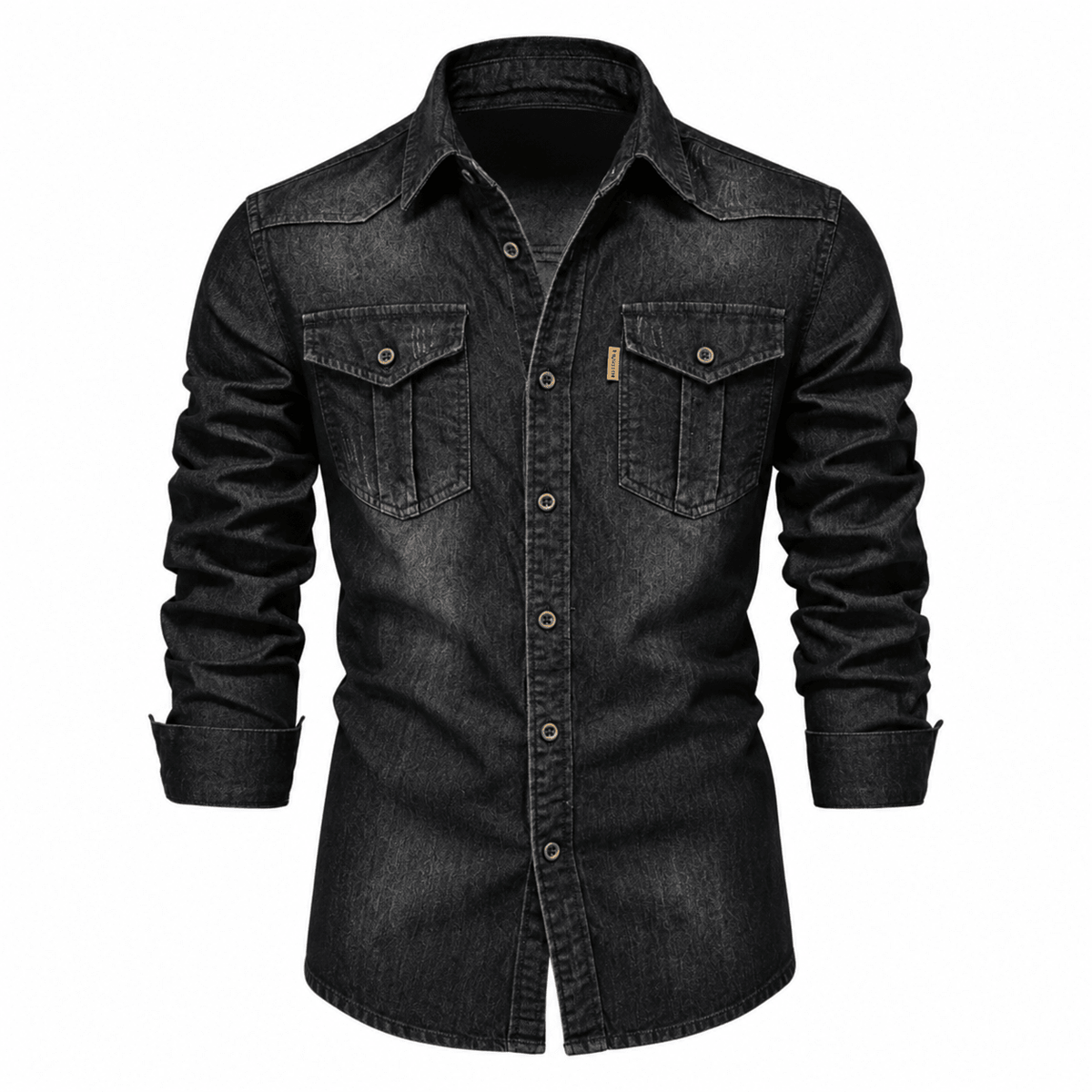 Tom - Men's Western Style Shirt with Chest Pockets - Shirts - Black - Davies & Cooper