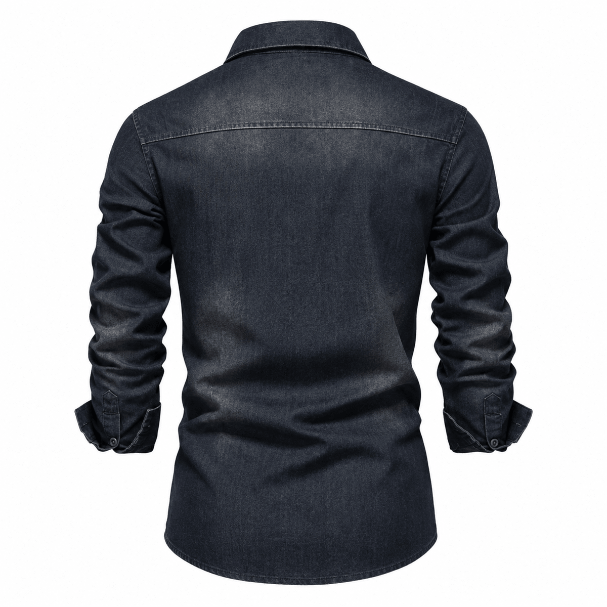 Tom - Men's Western Style Shirt with Chest Pockets - Shirts - Navy Blue - Davies & Cooper