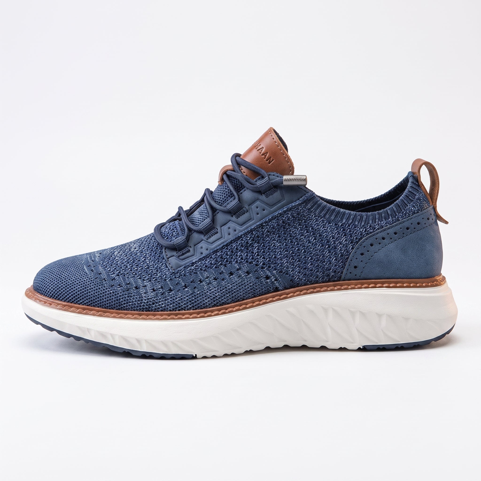 William - Men's Orthopaedic Lace-Up Cushioned Sole Trainers - Trainers - Blue - Davies & Cooper