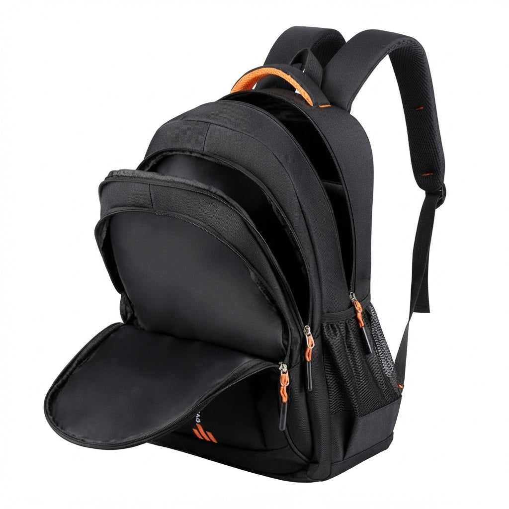 William - Men's Water-Resistant Backpack with Side Pockets - Backpacks - Orange - Davies & Cooper