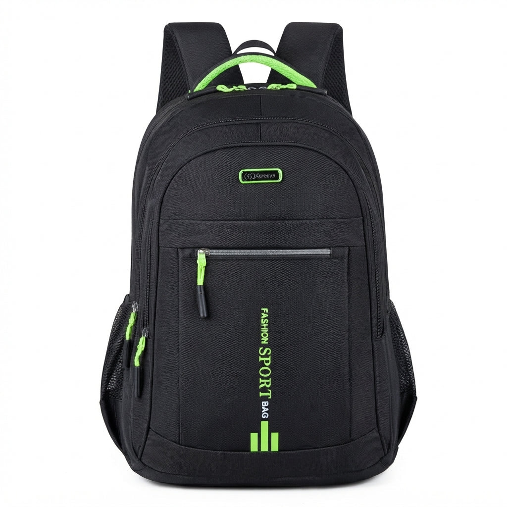William - Men's Water-Resistant Backpack with Side Pockets - Backpacks - Green - Davies & Cooper