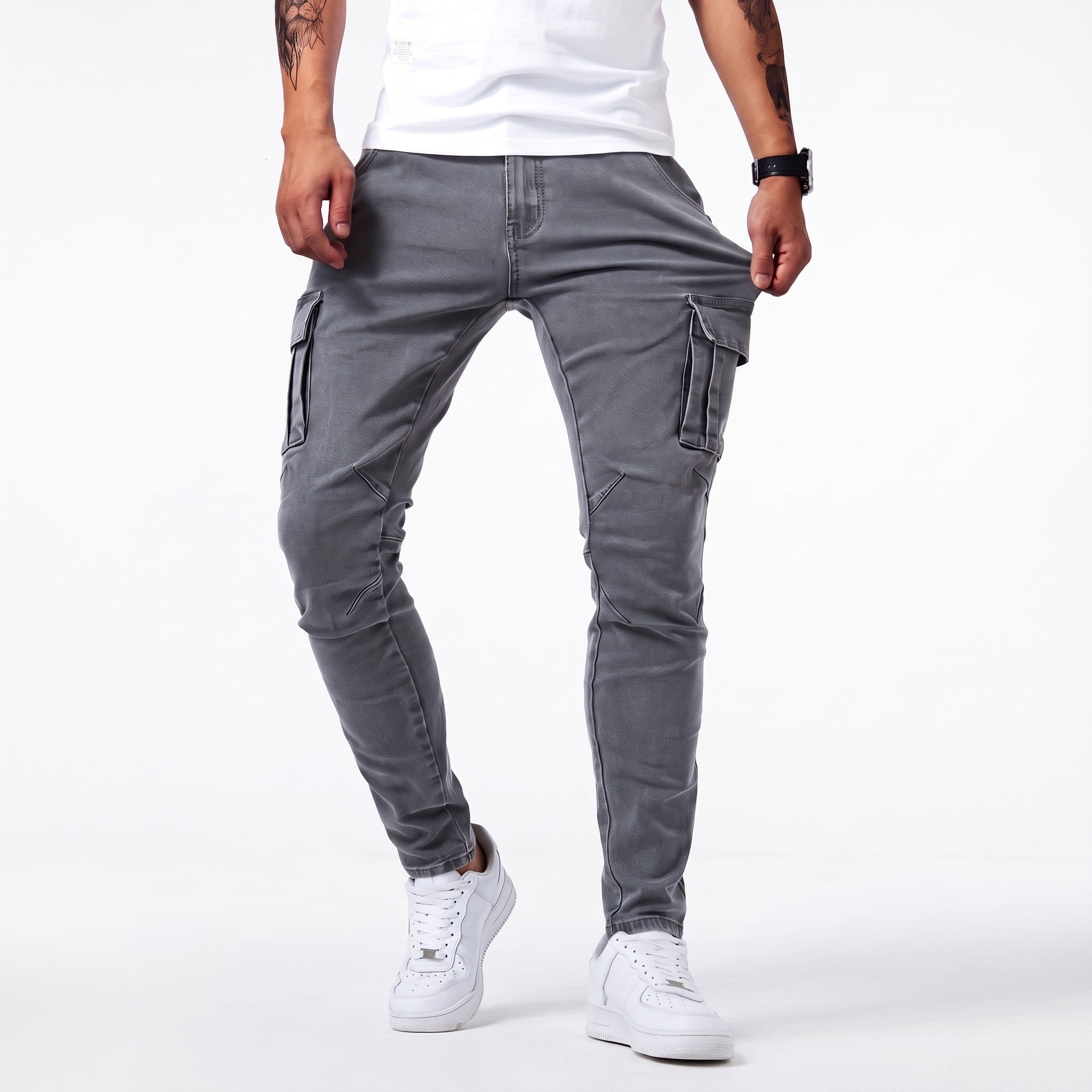 Marcus - Men's Slim Fit Denim Jeans with Multiple Pockets