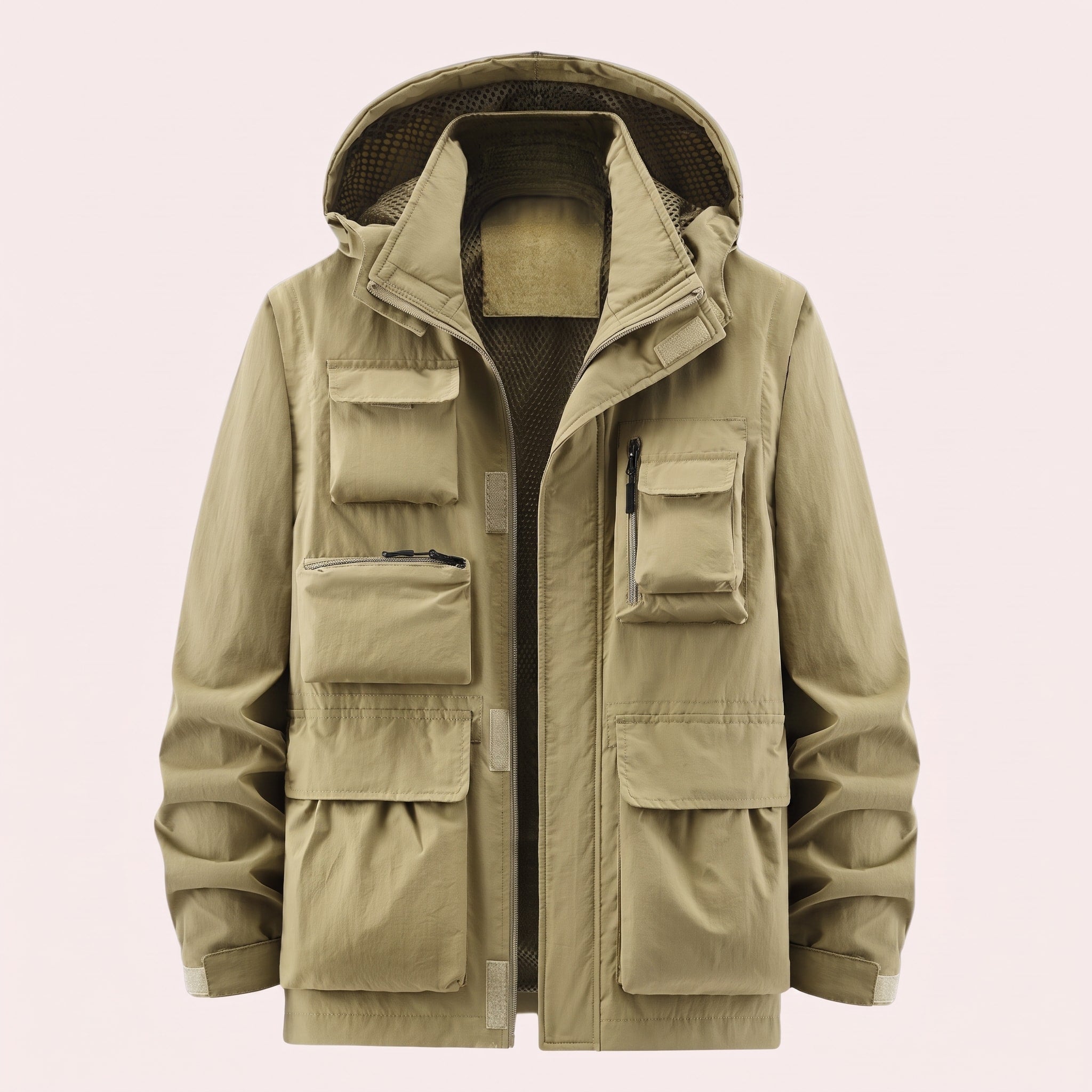 Marcus - Men's Multi-Pocket Hooded Utility Jacket with Transitional Fit