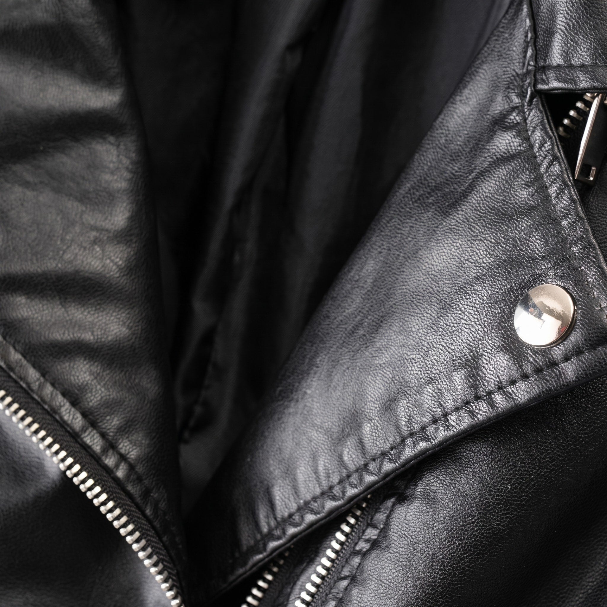Sophie - Women's Biker Jacket Zip Pockets with Quilted Shoulder Detail