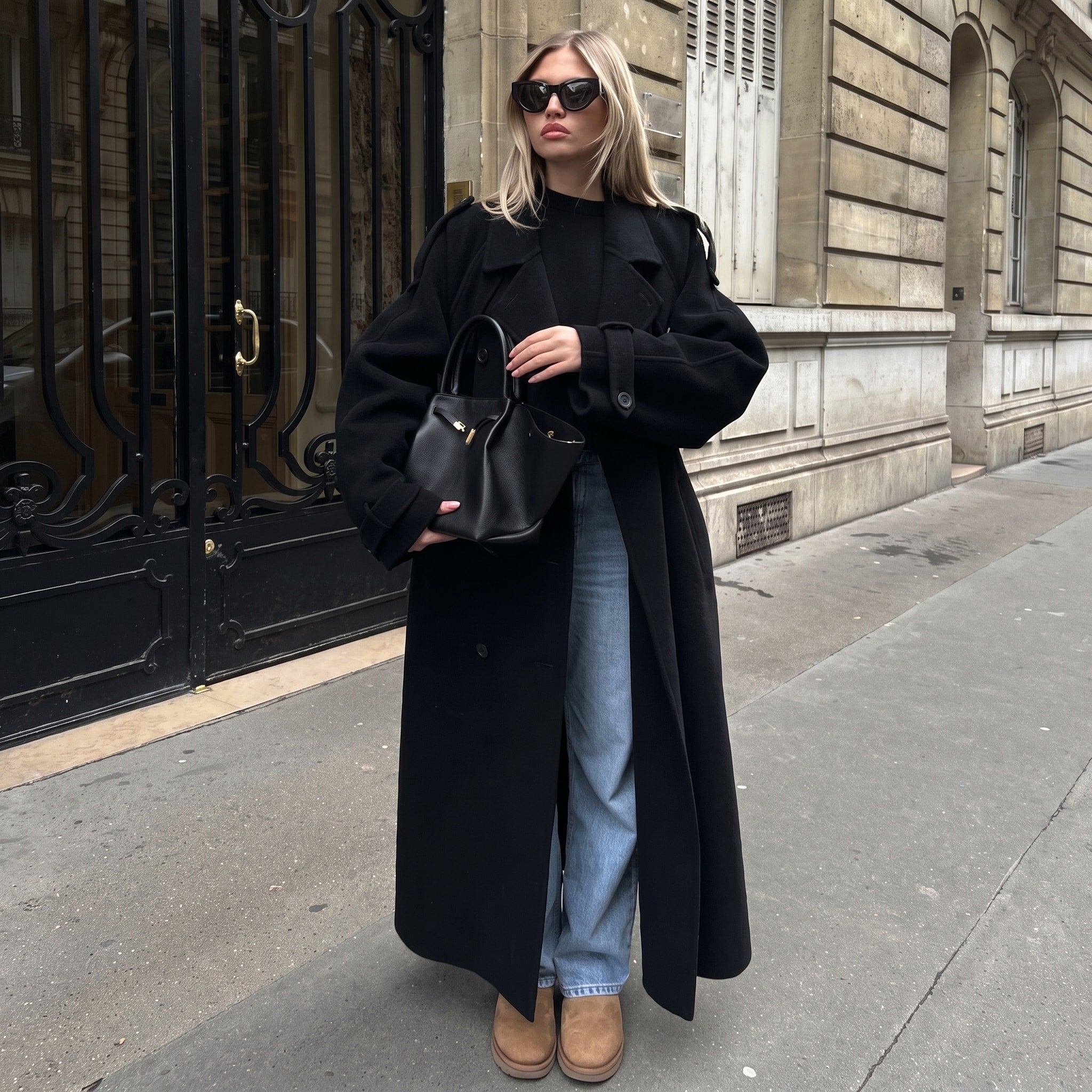 Sophie - Women's Oversized Longline Trench Coat with Belted Waist