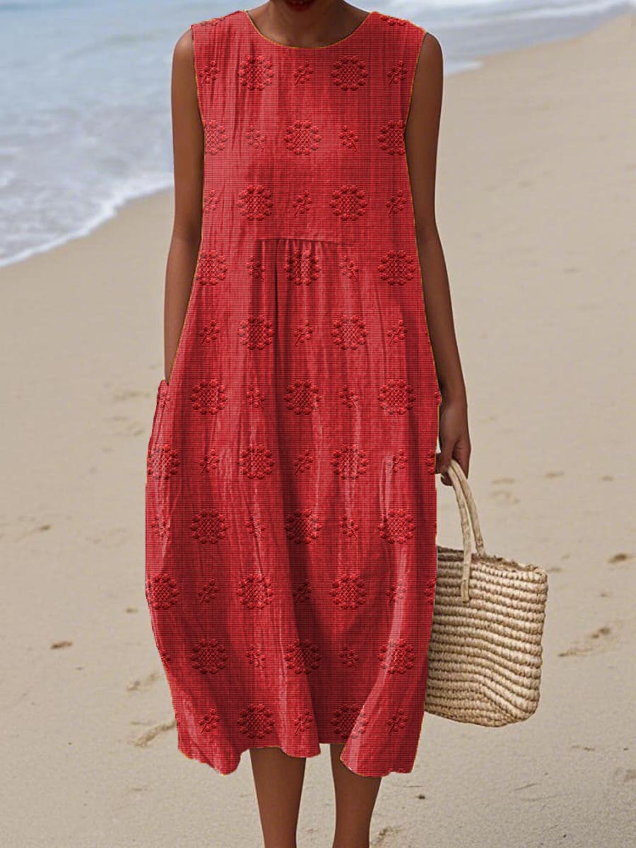 Georgia - Women's Summer Floral Sleeveless Midi Dress