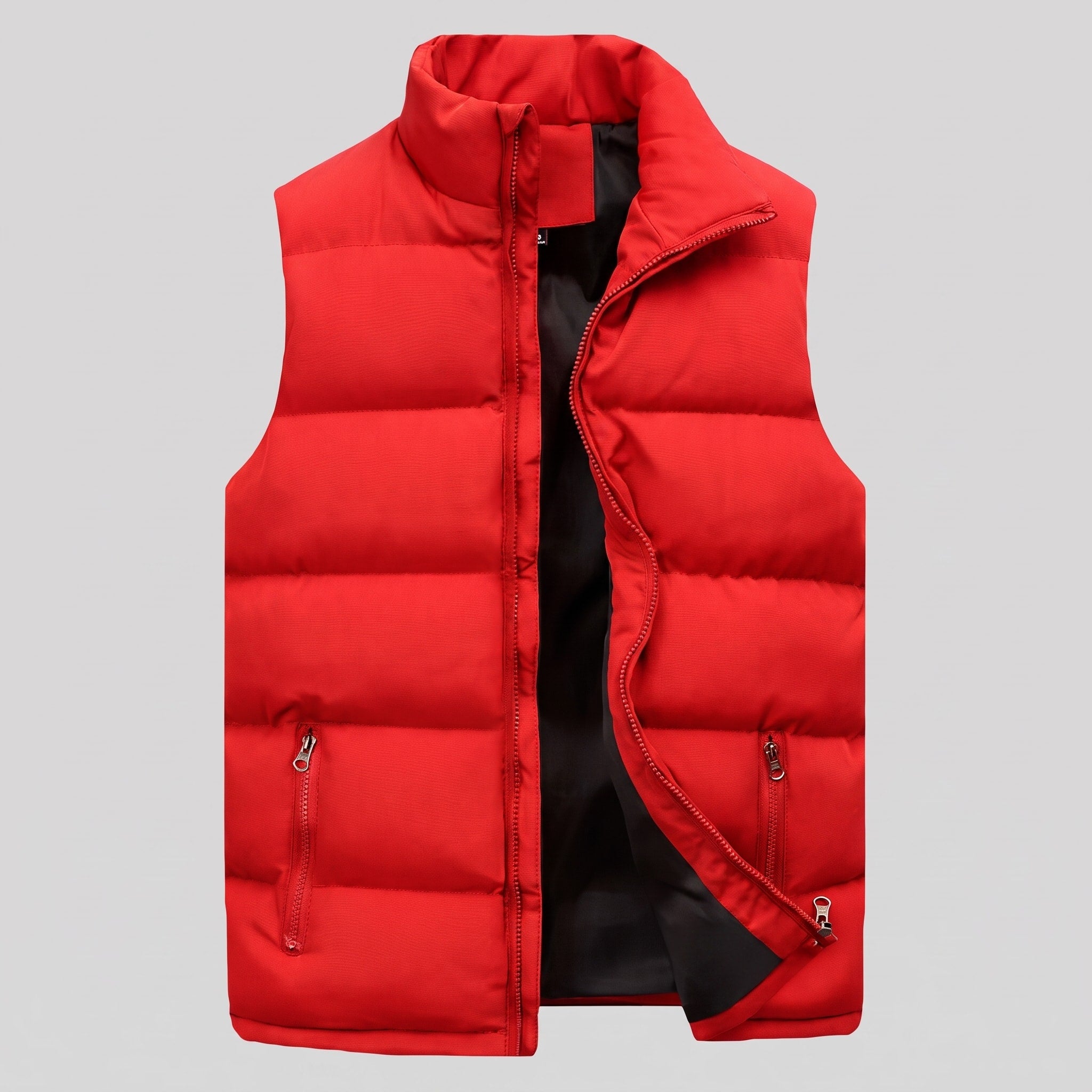 Oliver - Men's Quilted Padded Gilet with Stand Collar and Zip Pockets