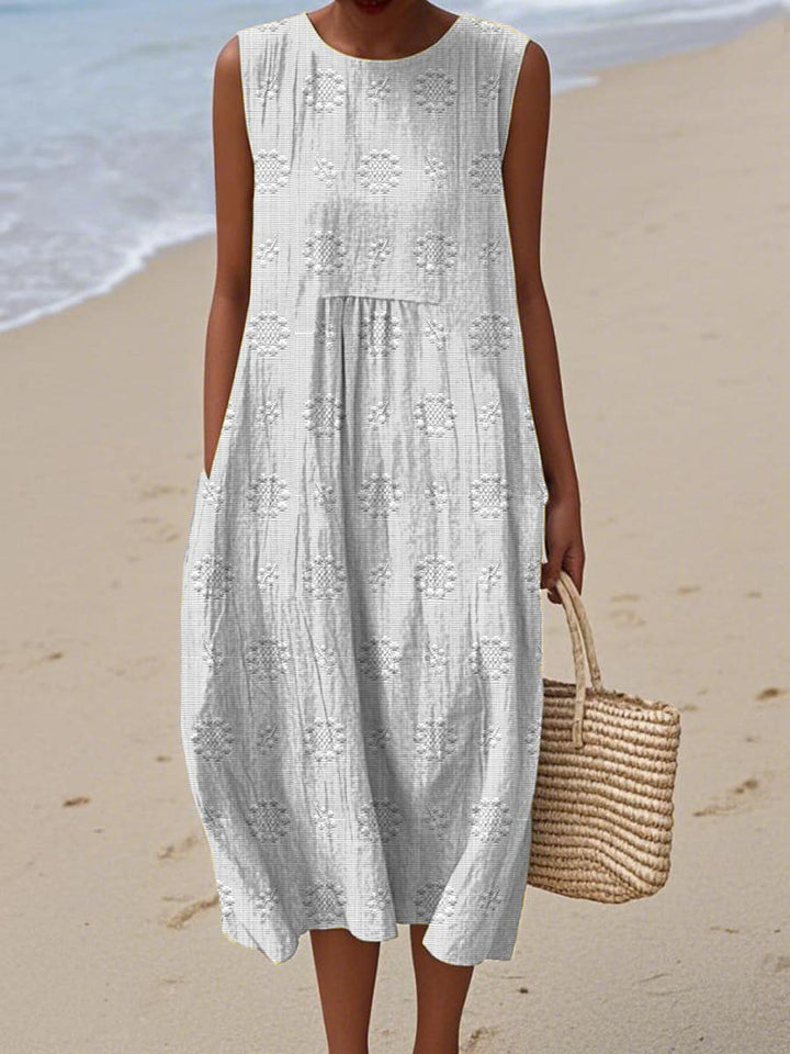 Georgia - Women's Summer Floral Sleeveless Midi Dress