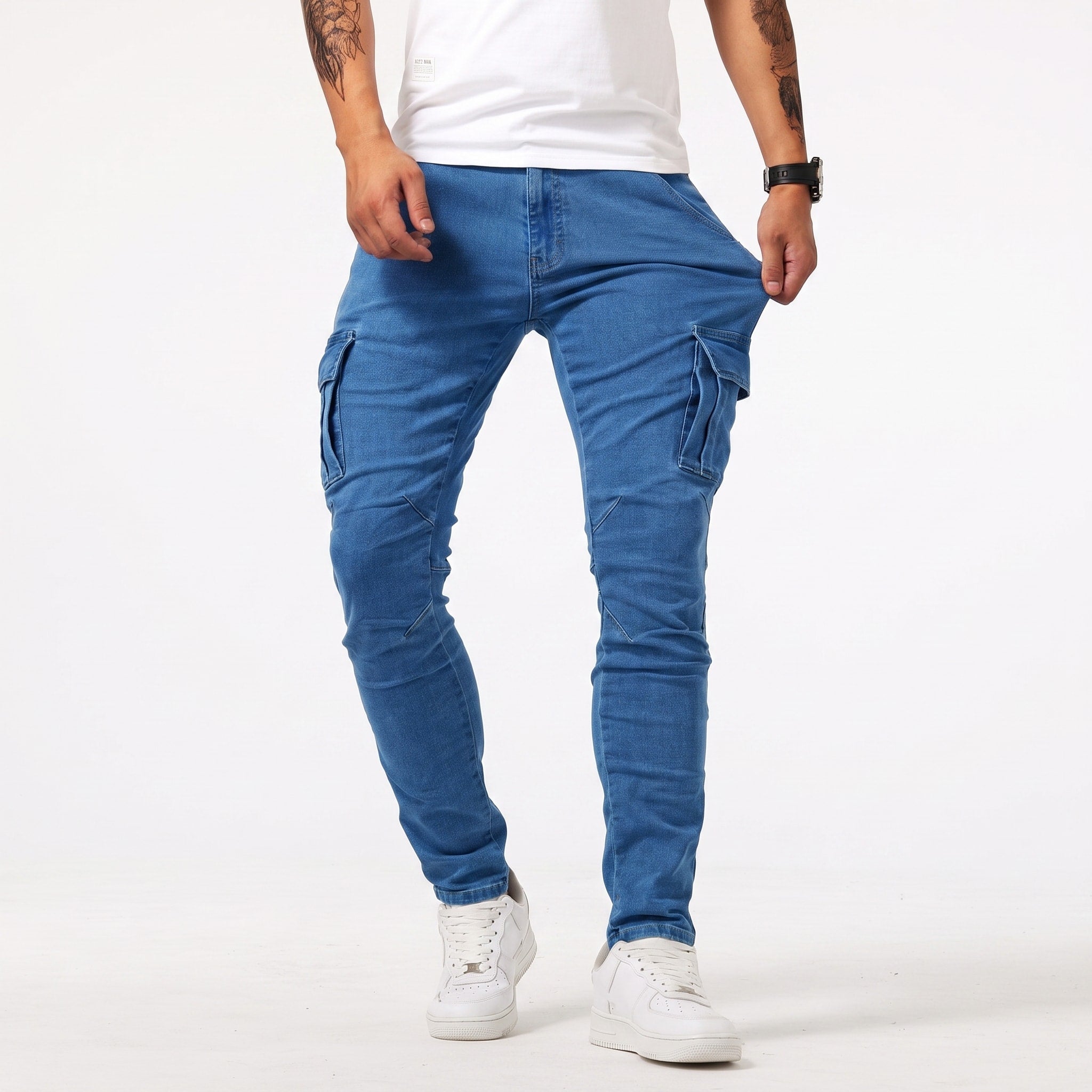 Marcus - Men's Slim Fit Denim Jeans with Multiple Pockets