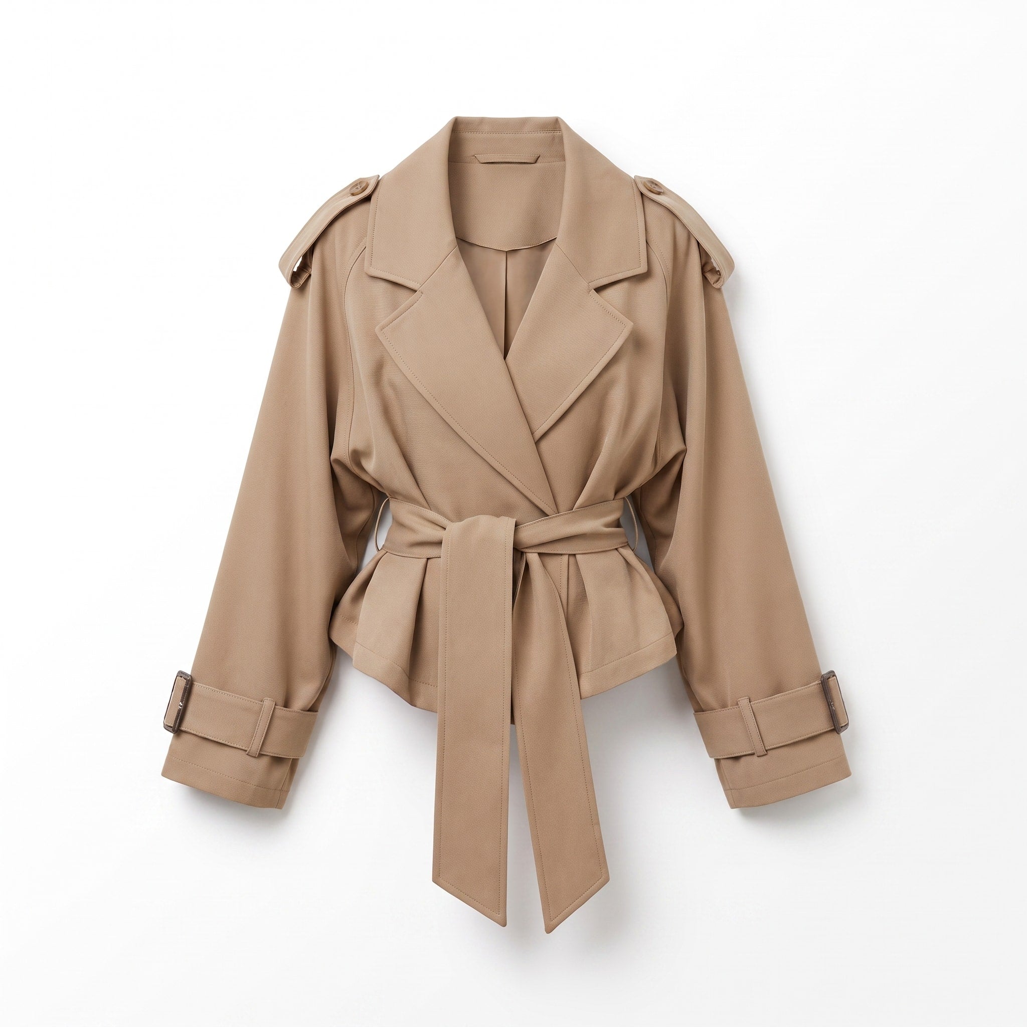 Sophie - Women's Belted Trench Jacket with Notched Lapel Collar
