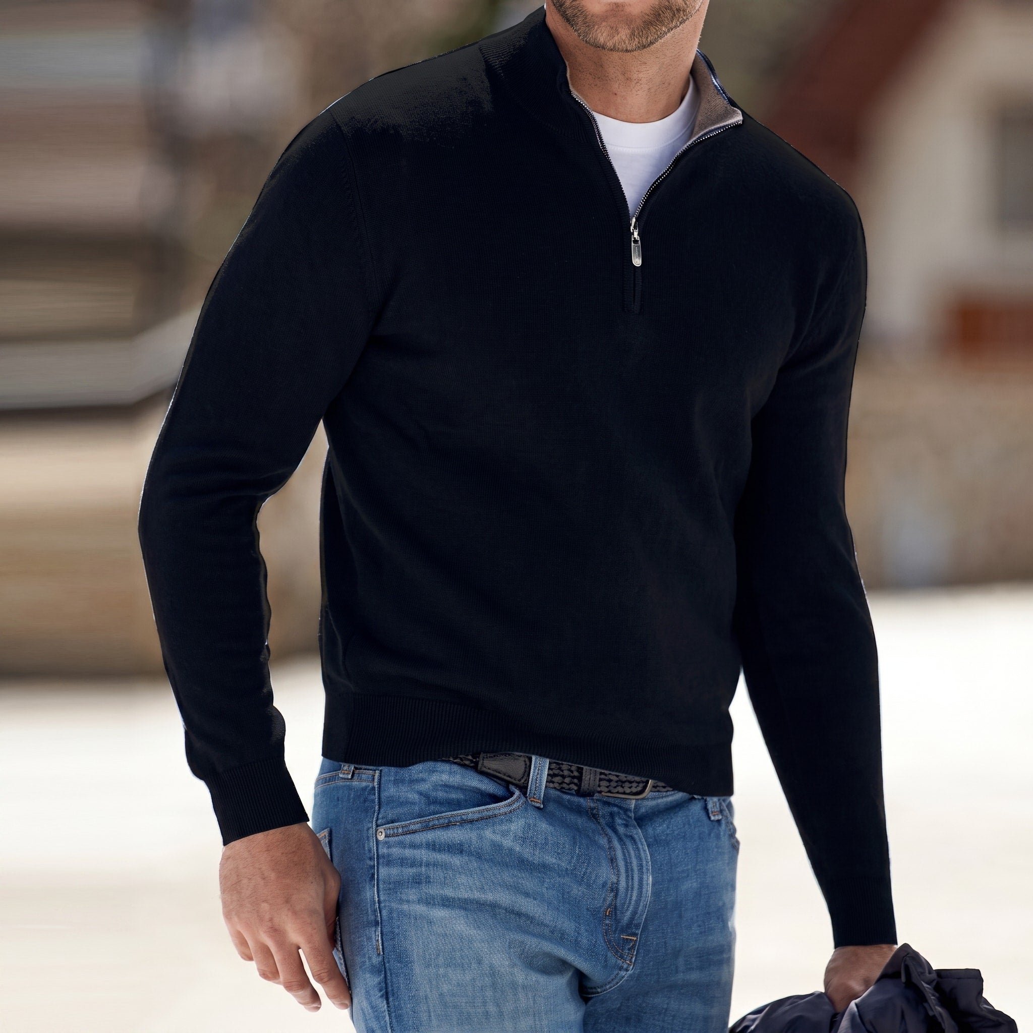 Oliver - Men's Quarter-Zip Knitted Jumper