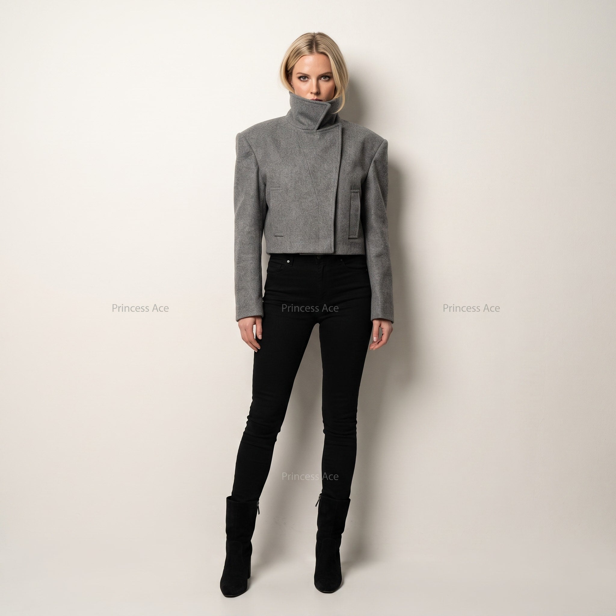 Sophie - Women's Oversized Funnel Neck Wool look Coat