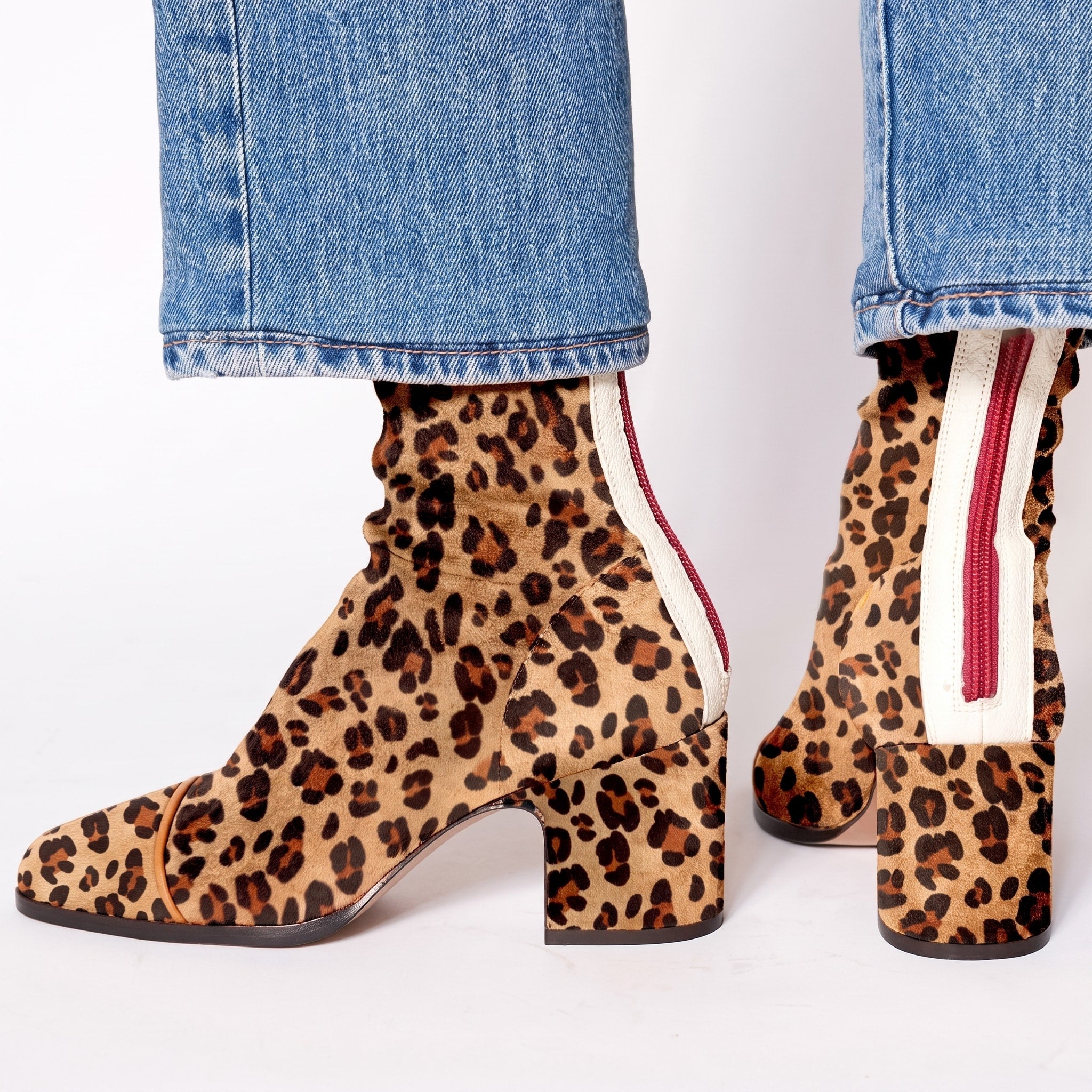 Emily - Women's Block Heel Ankle Boots with Square Toe